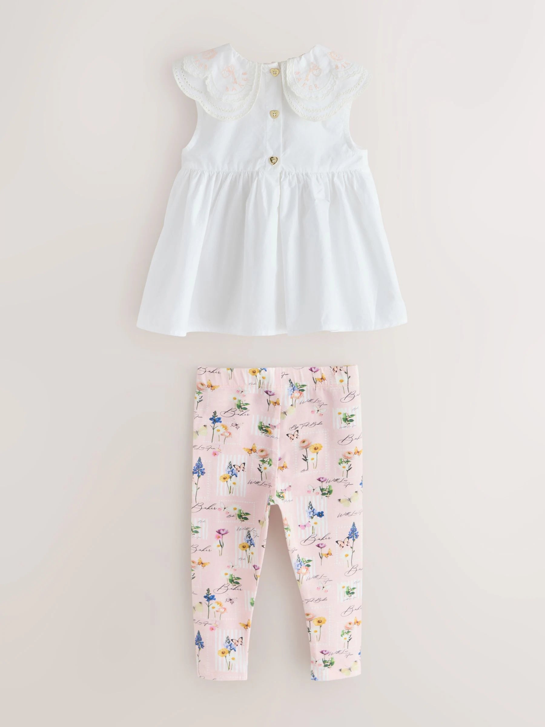 Baker by Ted Baker 2 Piece Woven Collar Top and Leggings Set