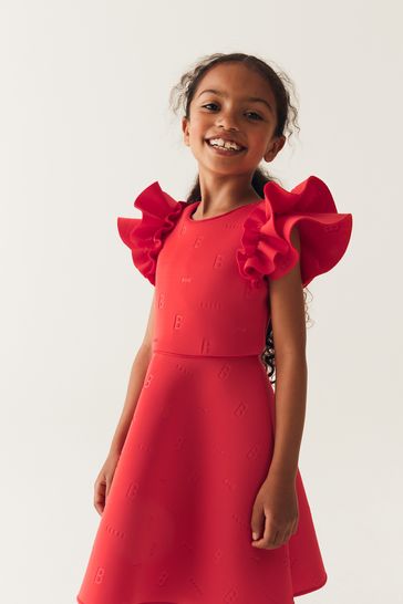 Baker by Ted Baker Frilled Embossed Scuba Dress