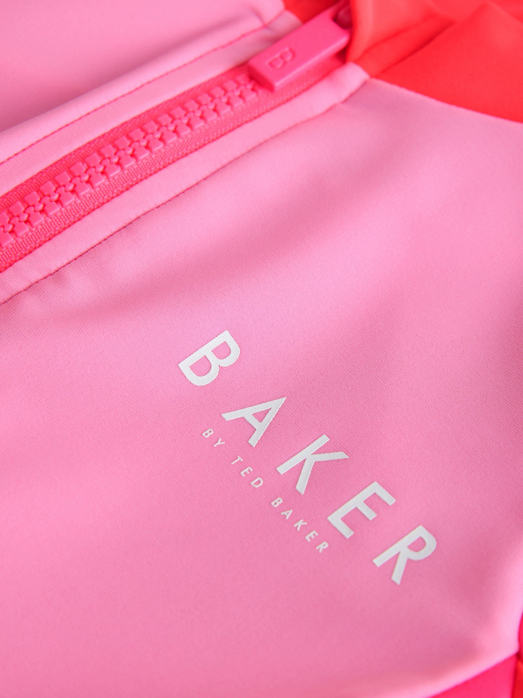 Baker by Ted Baker 3 Piece Pink Colour Block Rash Vest and Bikini Set