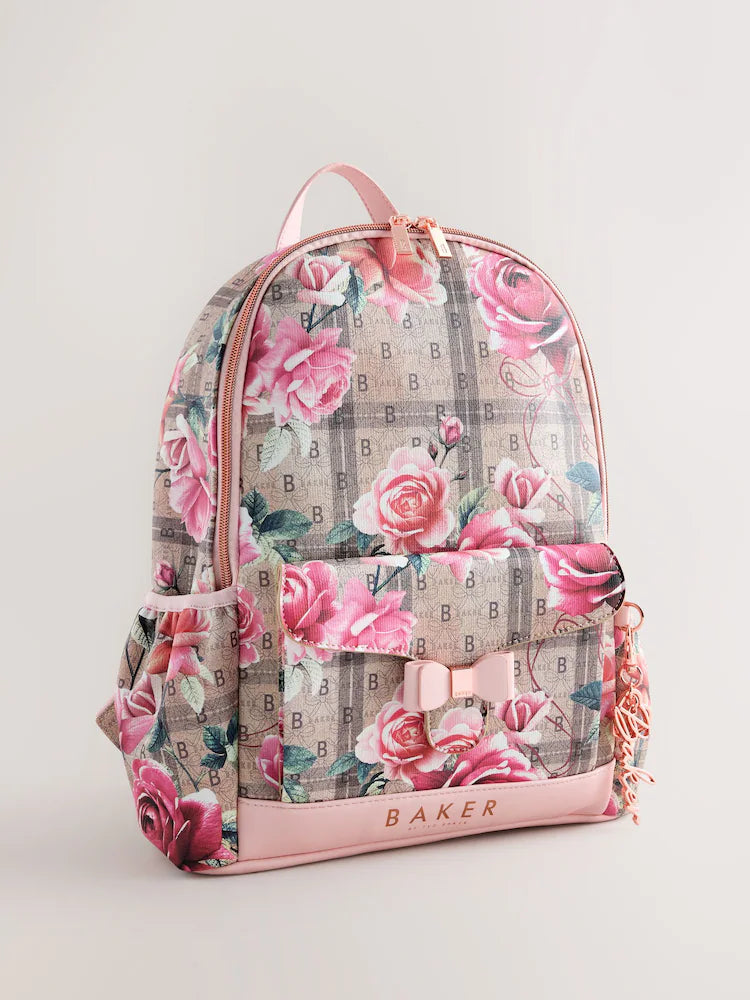 Baker by Ted Baker Back to School Floral Monogram Bow Backpack