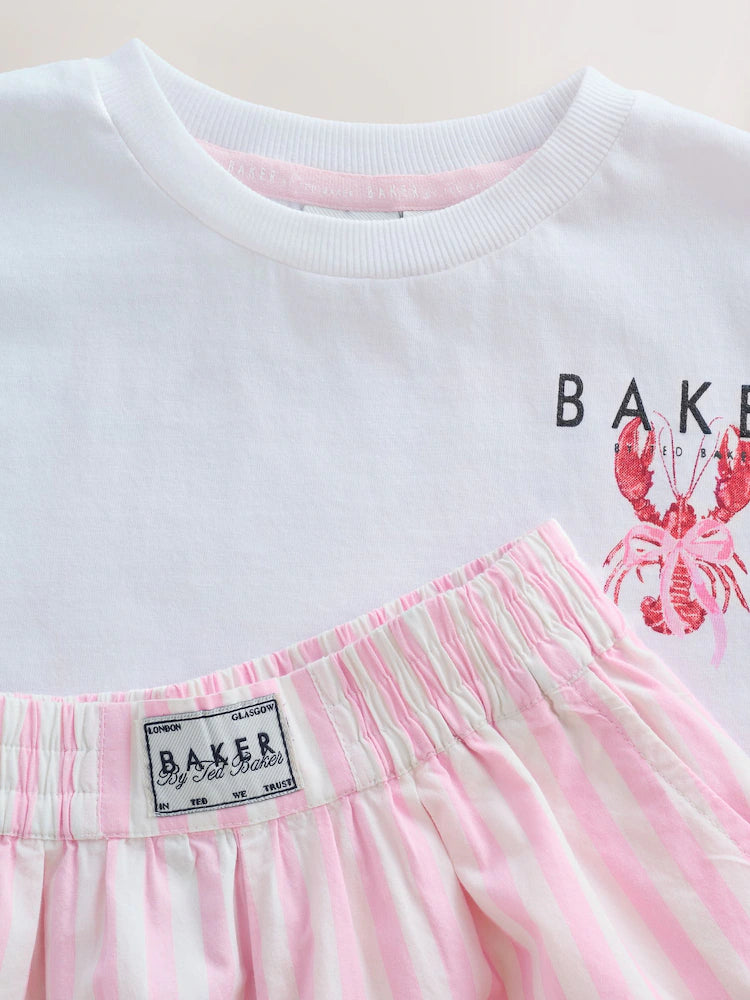 Baker by Ted Baker 2 Piece Oversized Lobster Graphic Tee & Stripe Short Set