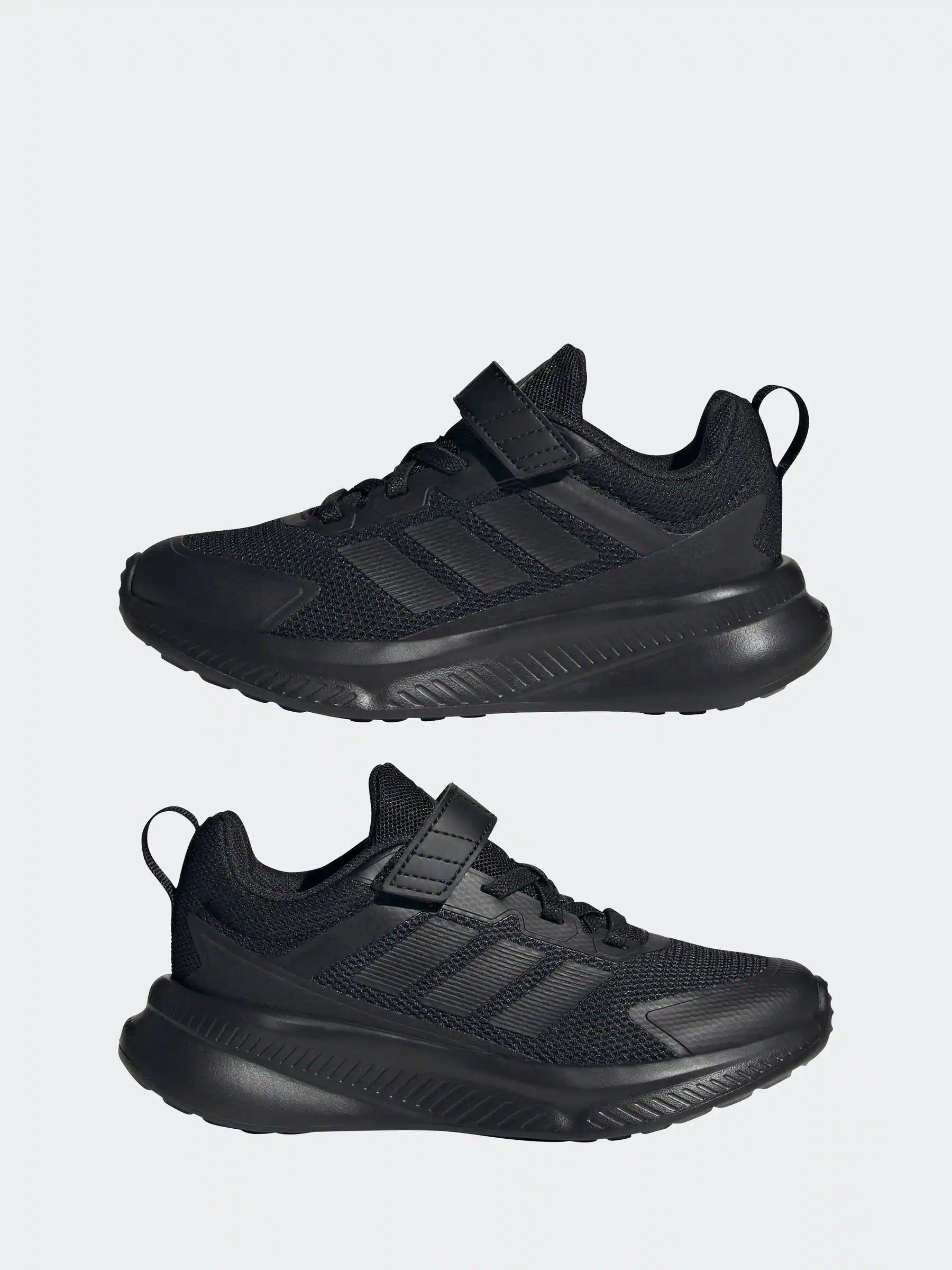 adidas Black Fortarun 4.0 Hook and Loop Kids Trainers