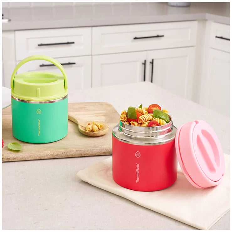 ThermoFlask 590ml Insulated Food Jar 2 Pack Green And Red