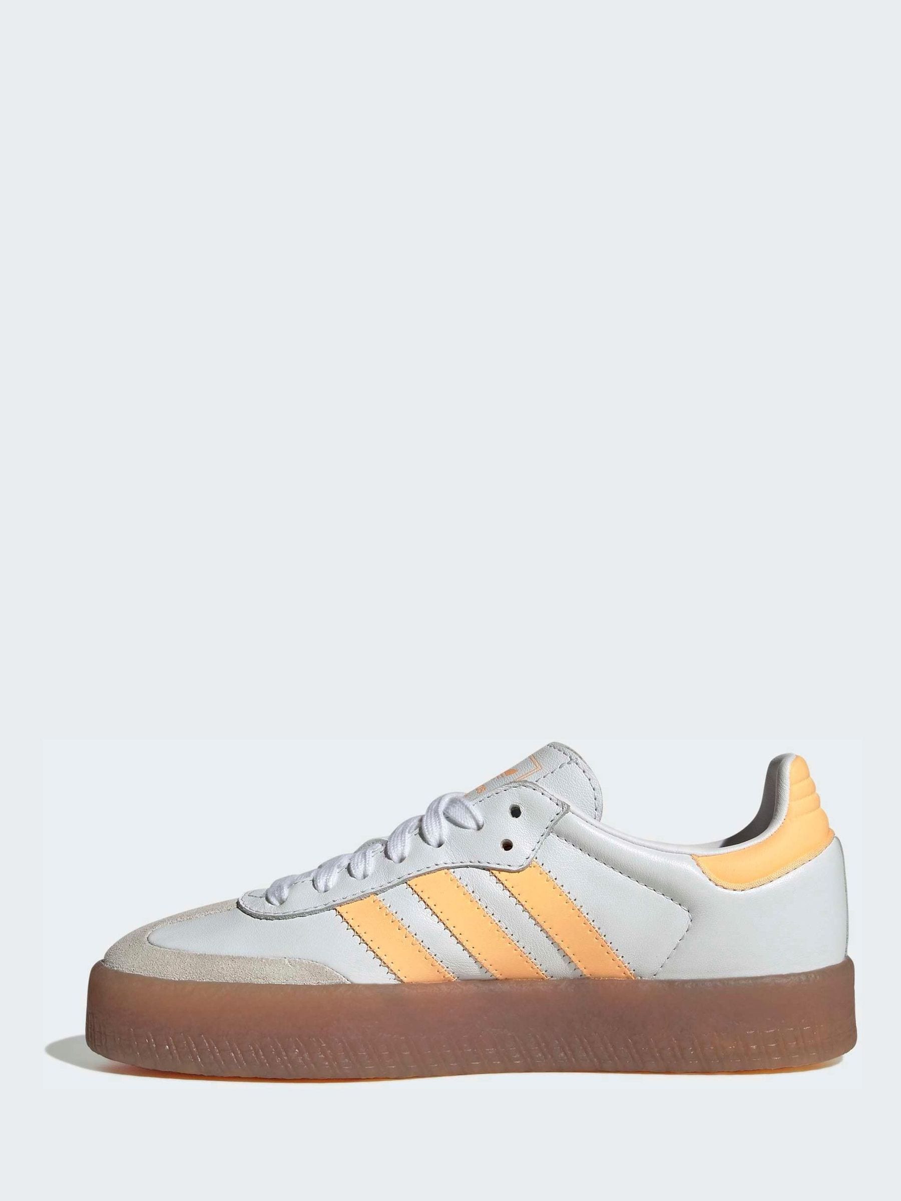 adidas Originals White/Yellow Sambae Junior Trainers