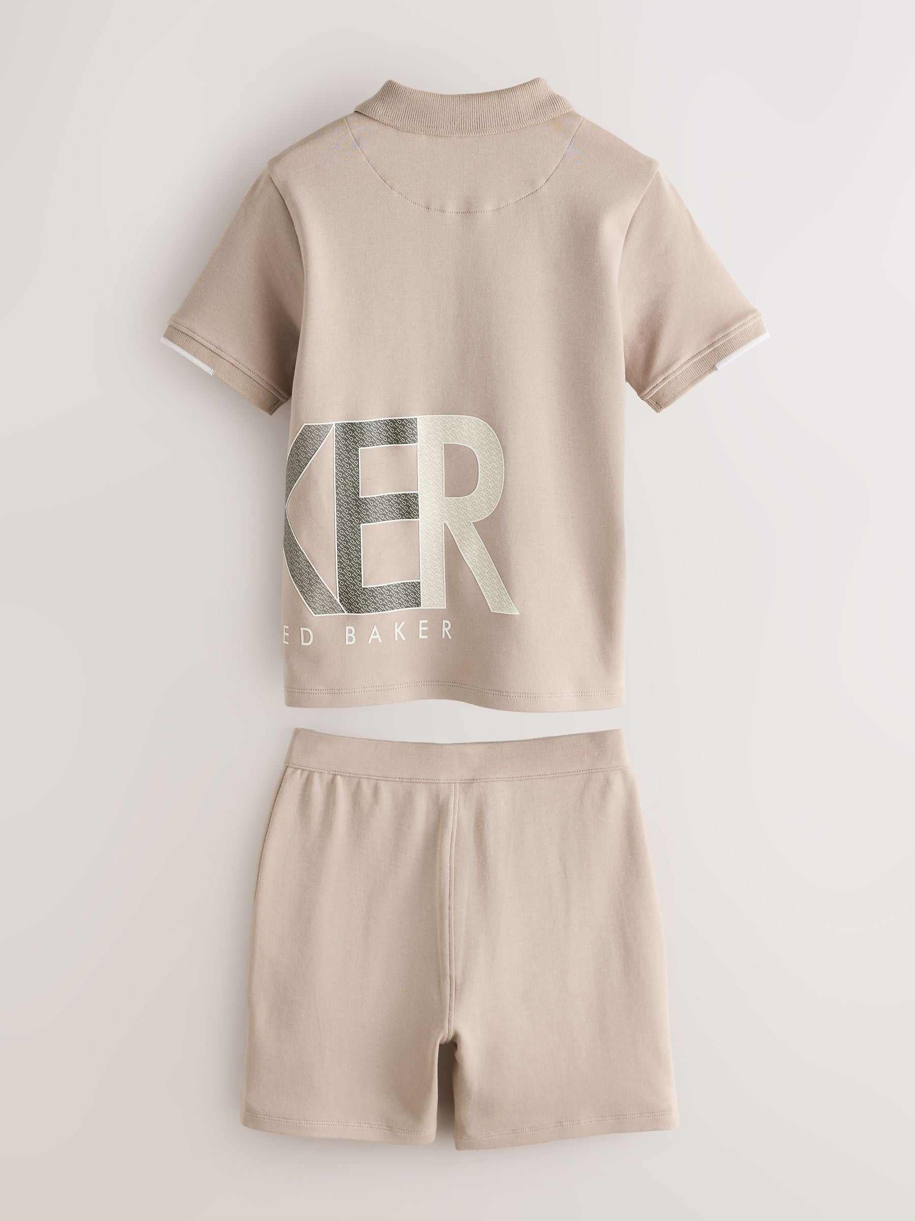 Baker by Ted Baker Stone Graphic Polo Shirt and Shorts Set