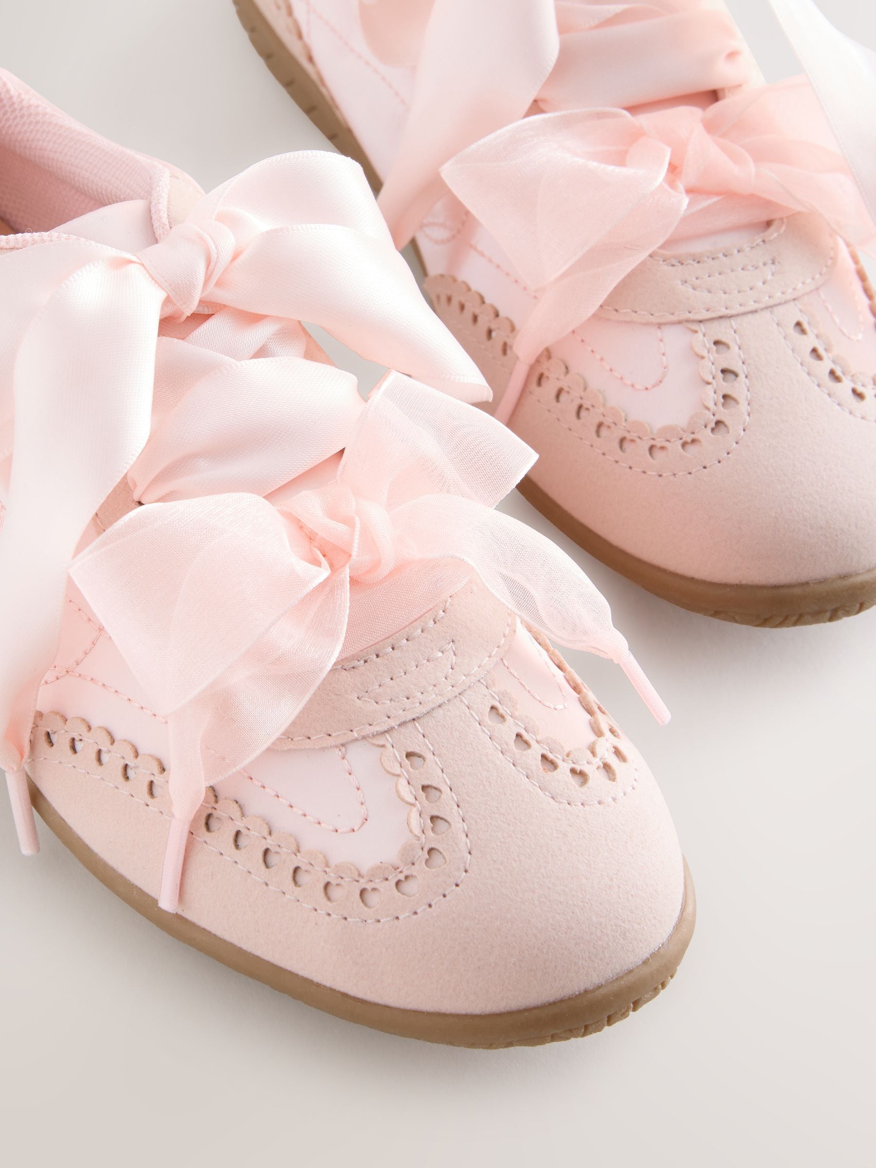 Baker by Ted Baker Pink Satin Gum Sole Ballet Trainers