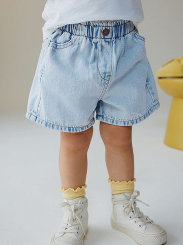 Light Blue Pull On Denim Shorts (3mths-10yrs)