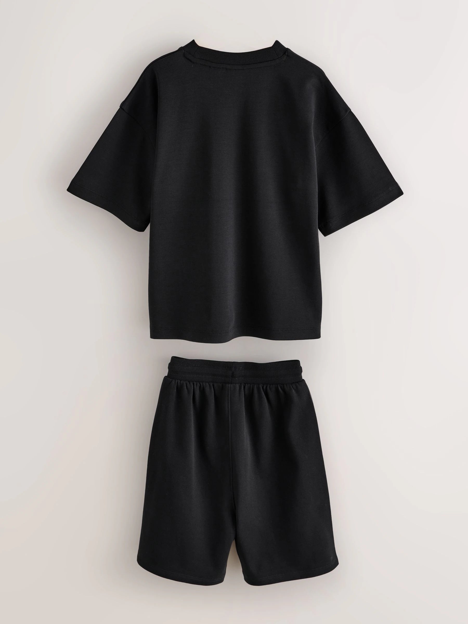 Baker by Ted Baker Oversized Graphic Black T-Shirt and Shorts Set
