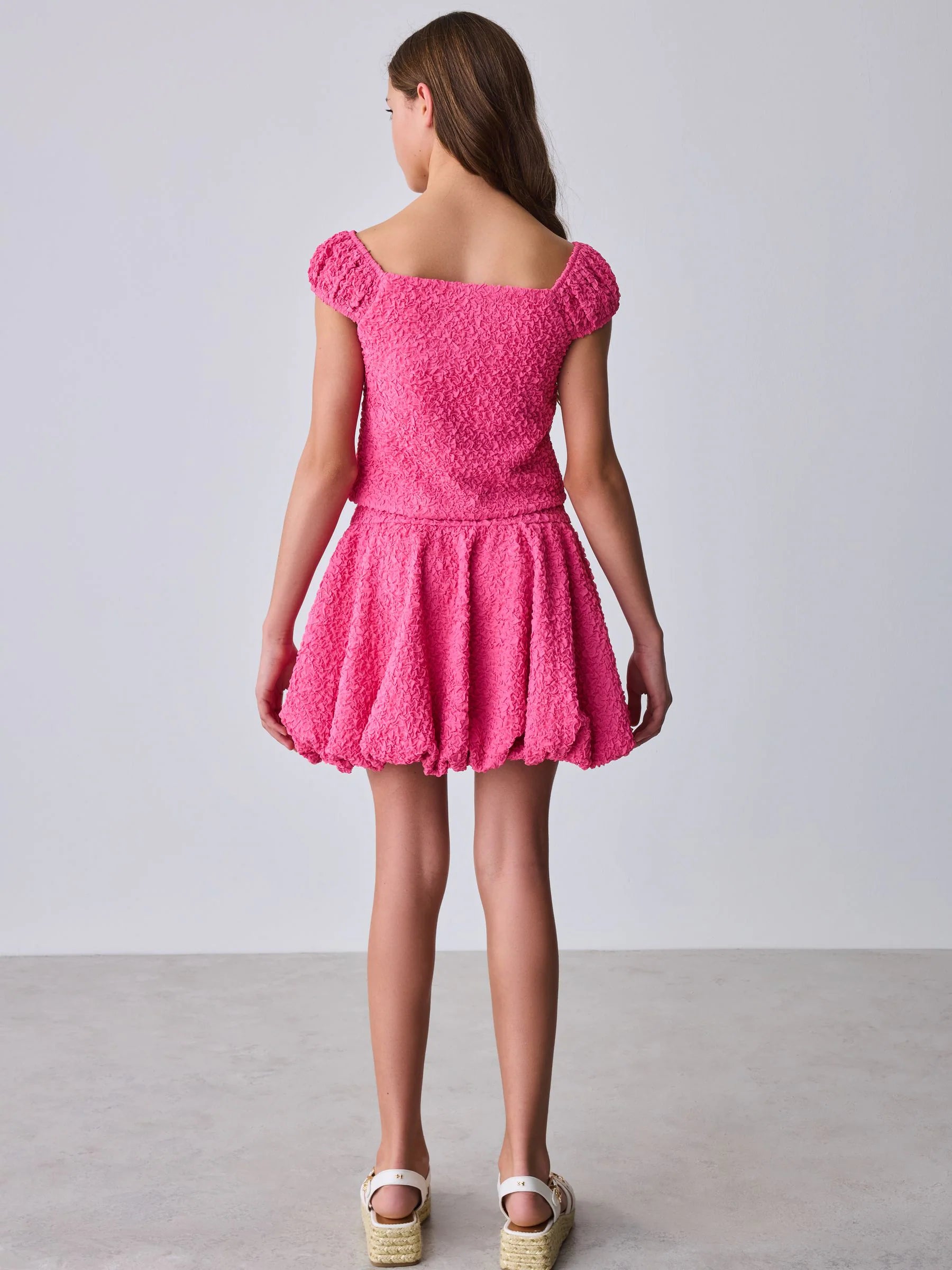 Baker by Ted Baker 2 Piece Textured Bardot Top & Skirt Set