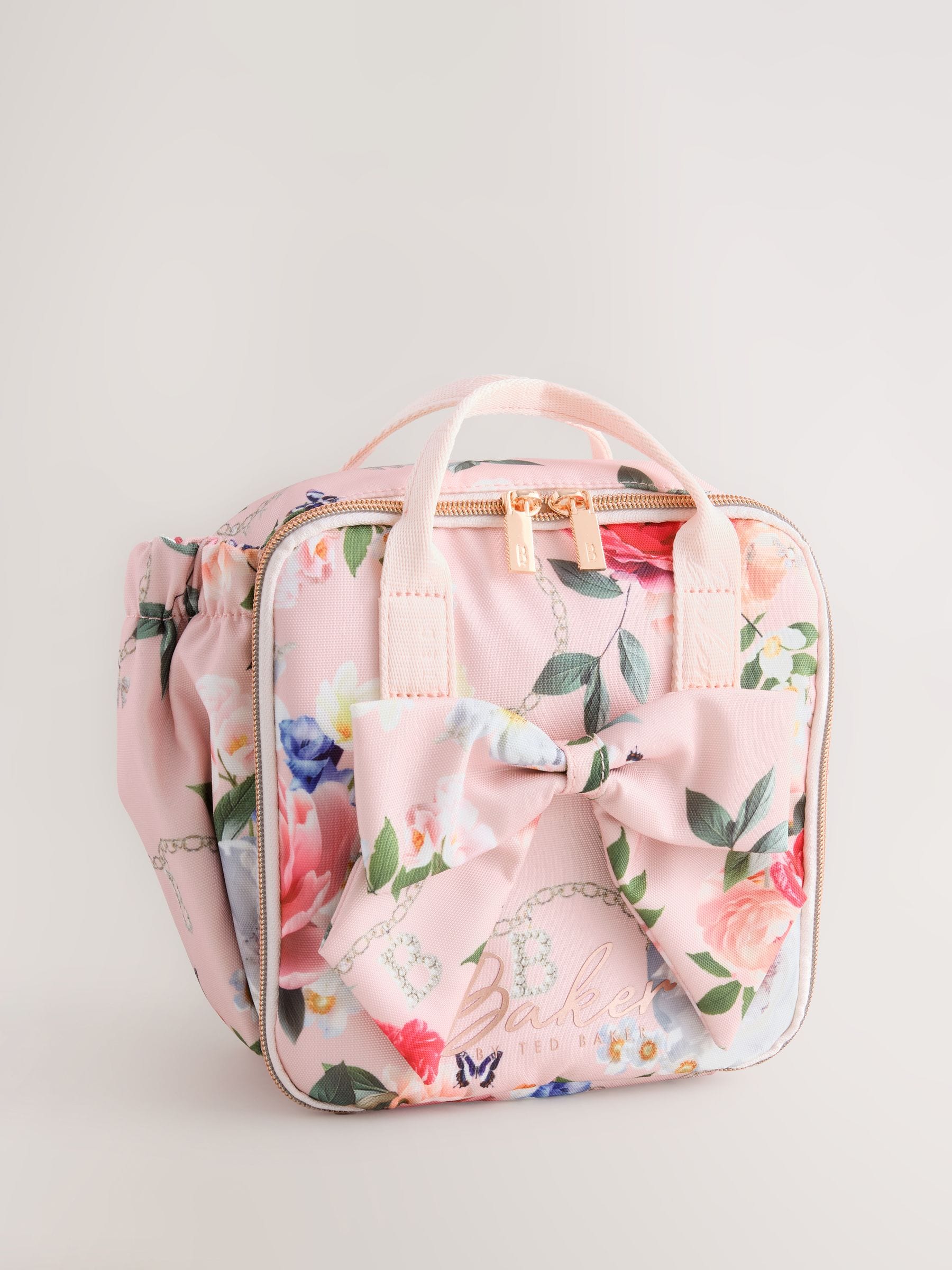 Baker by Ted Baker Pink Back to School Childrens Floral Bow Lunch Bag