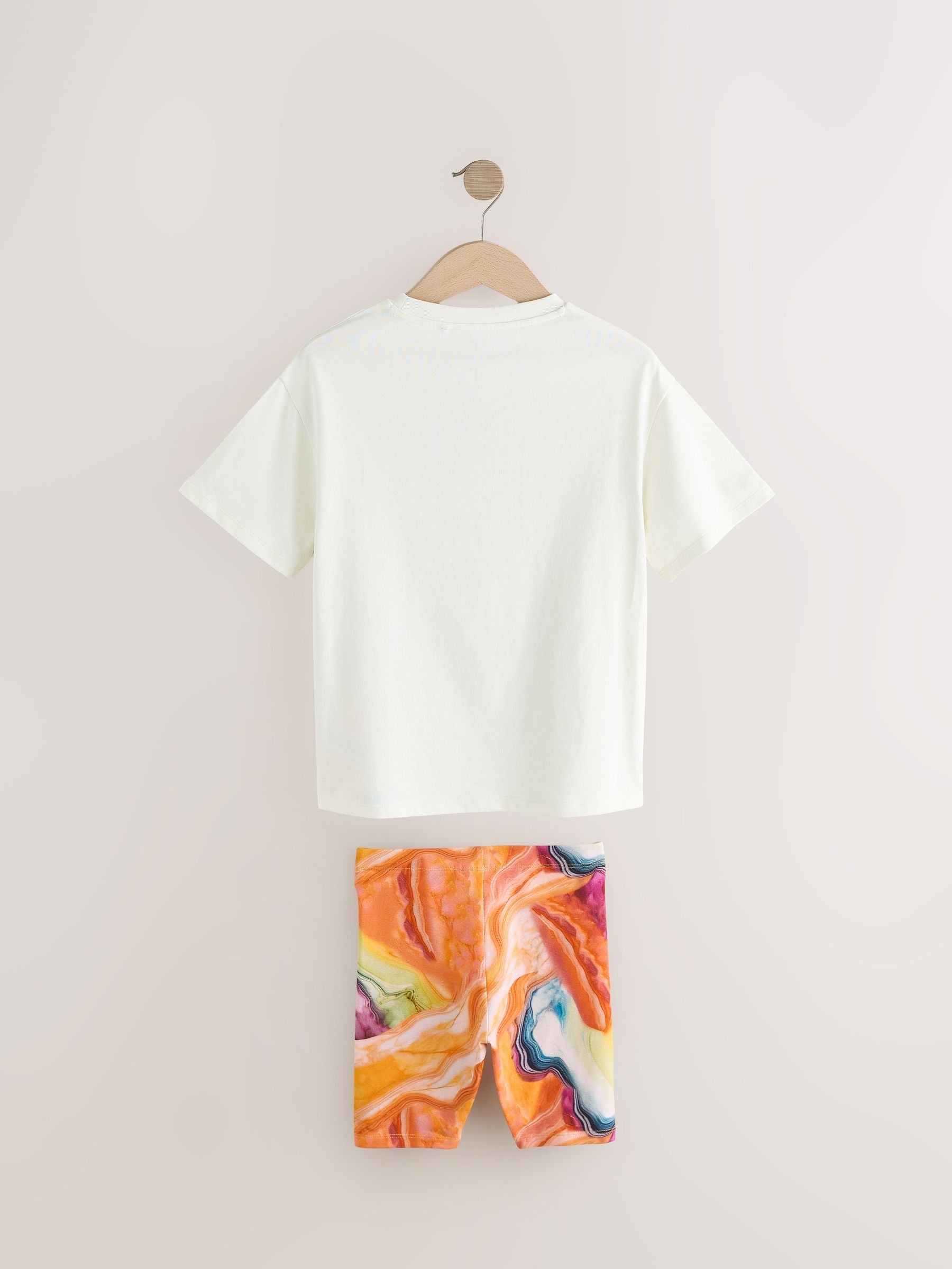 Ecru Butterfly Oversized T-Shirt Cycle Top and Shorts Set (3-16yrs)