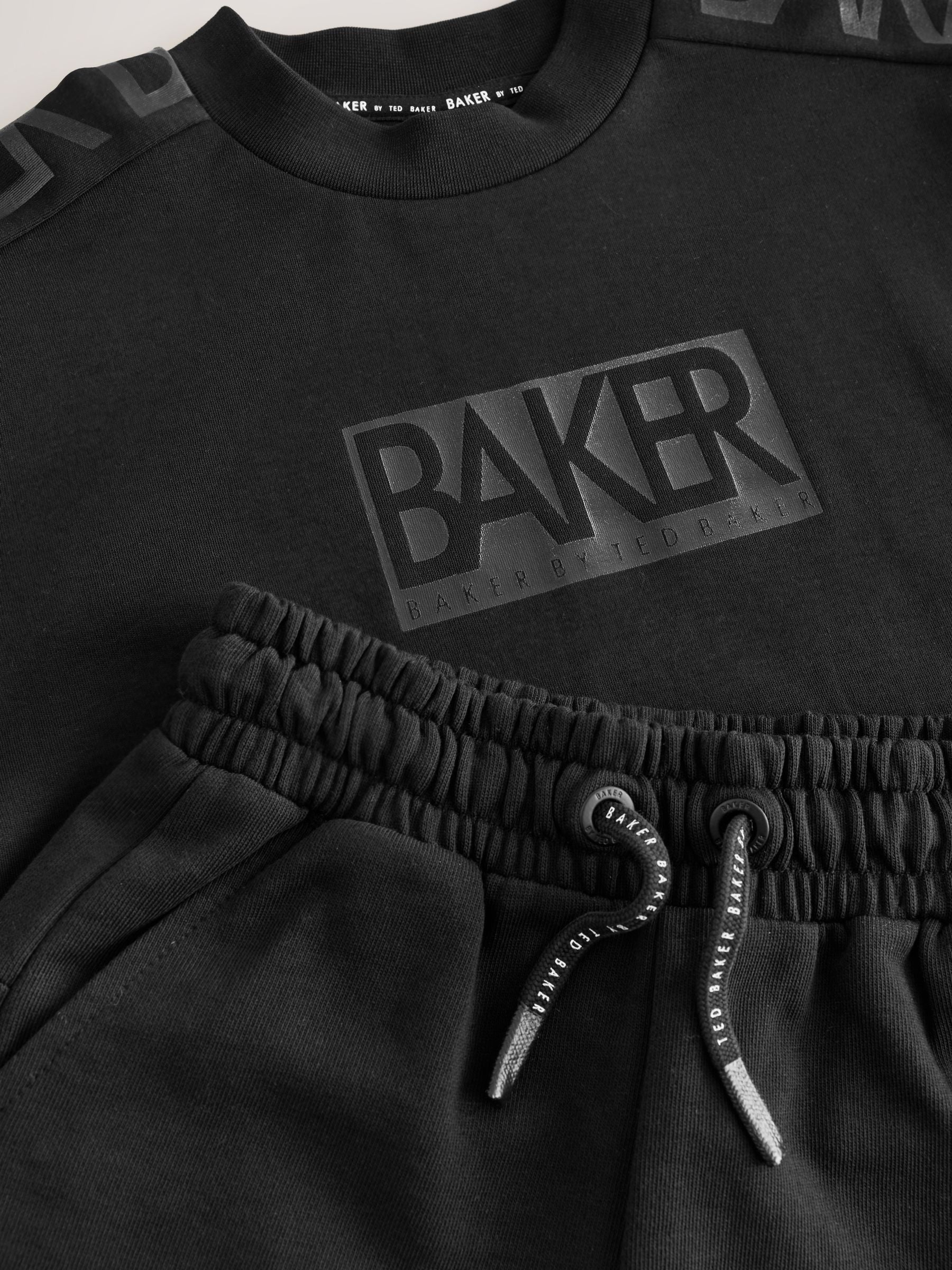 Baker by Ted Baker Oversized Black T-Shirt and Shorts Set