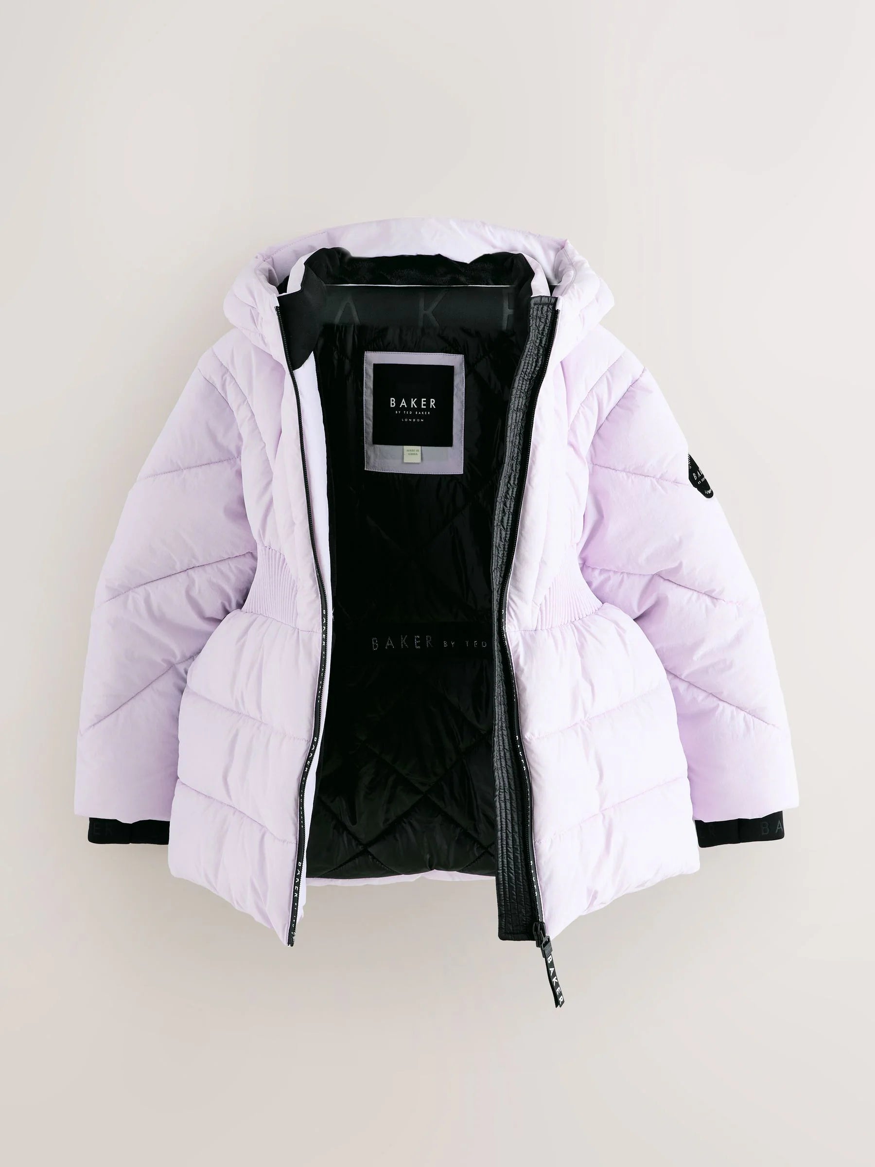 Baker by Ted Baker Shower Resistant Lilac Shirred Padded Coat