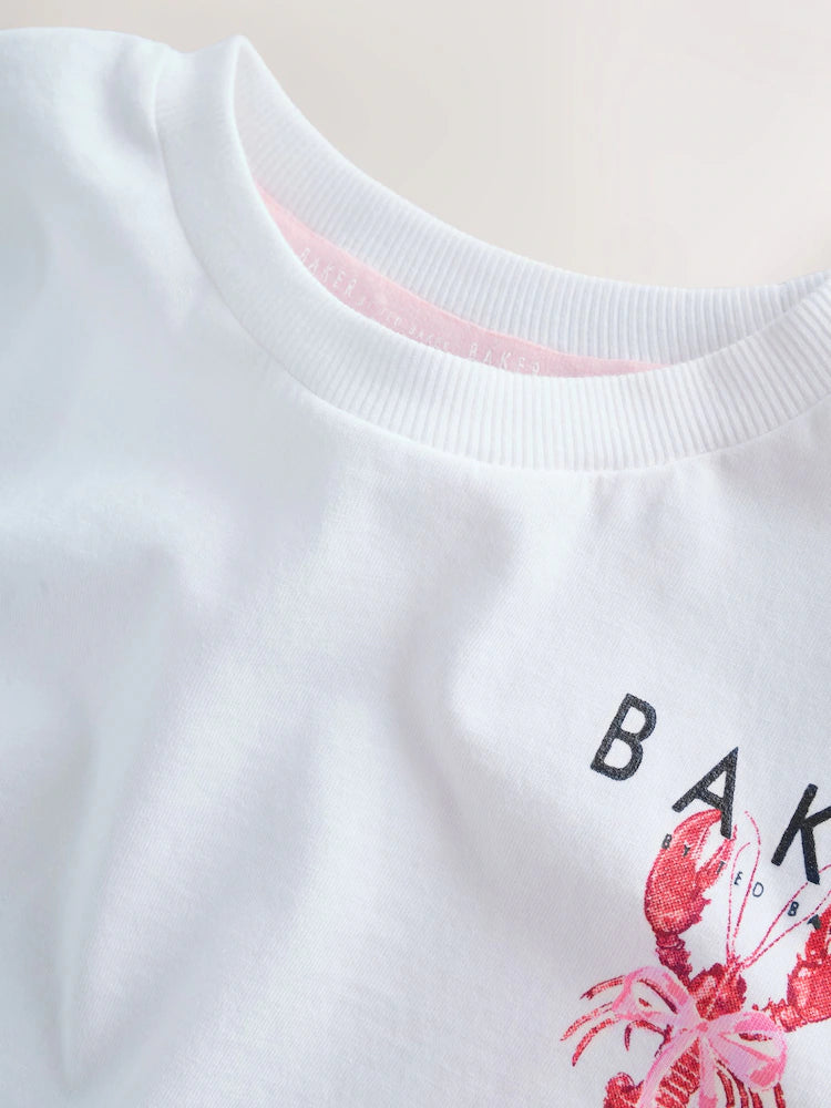 Baker by Ted Baker 2 Piece Oversized Lobster Graphic Tee & Stripe Short Set