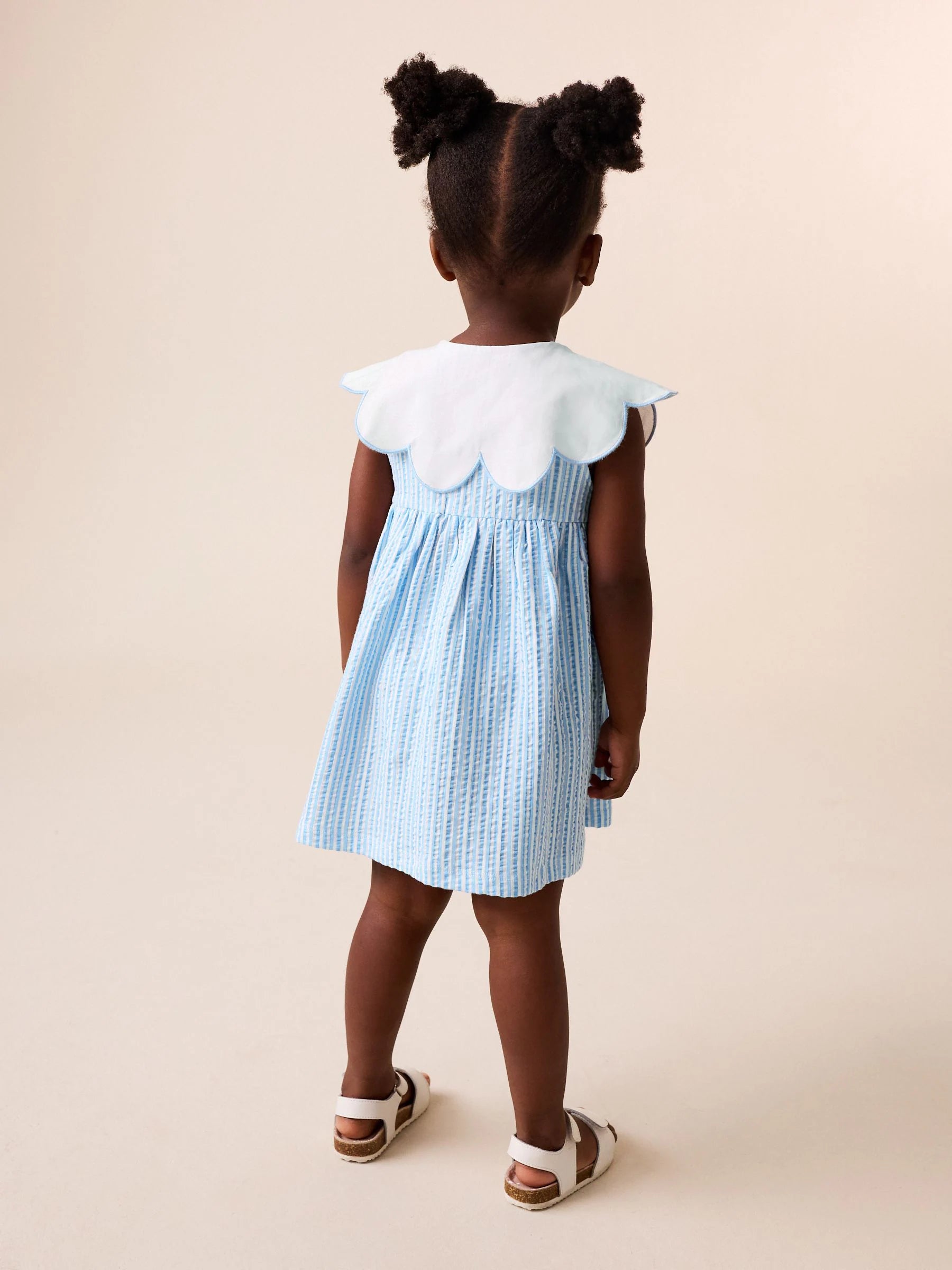 Blue Striped Collared Summer Dress (3mths-7yrs)
