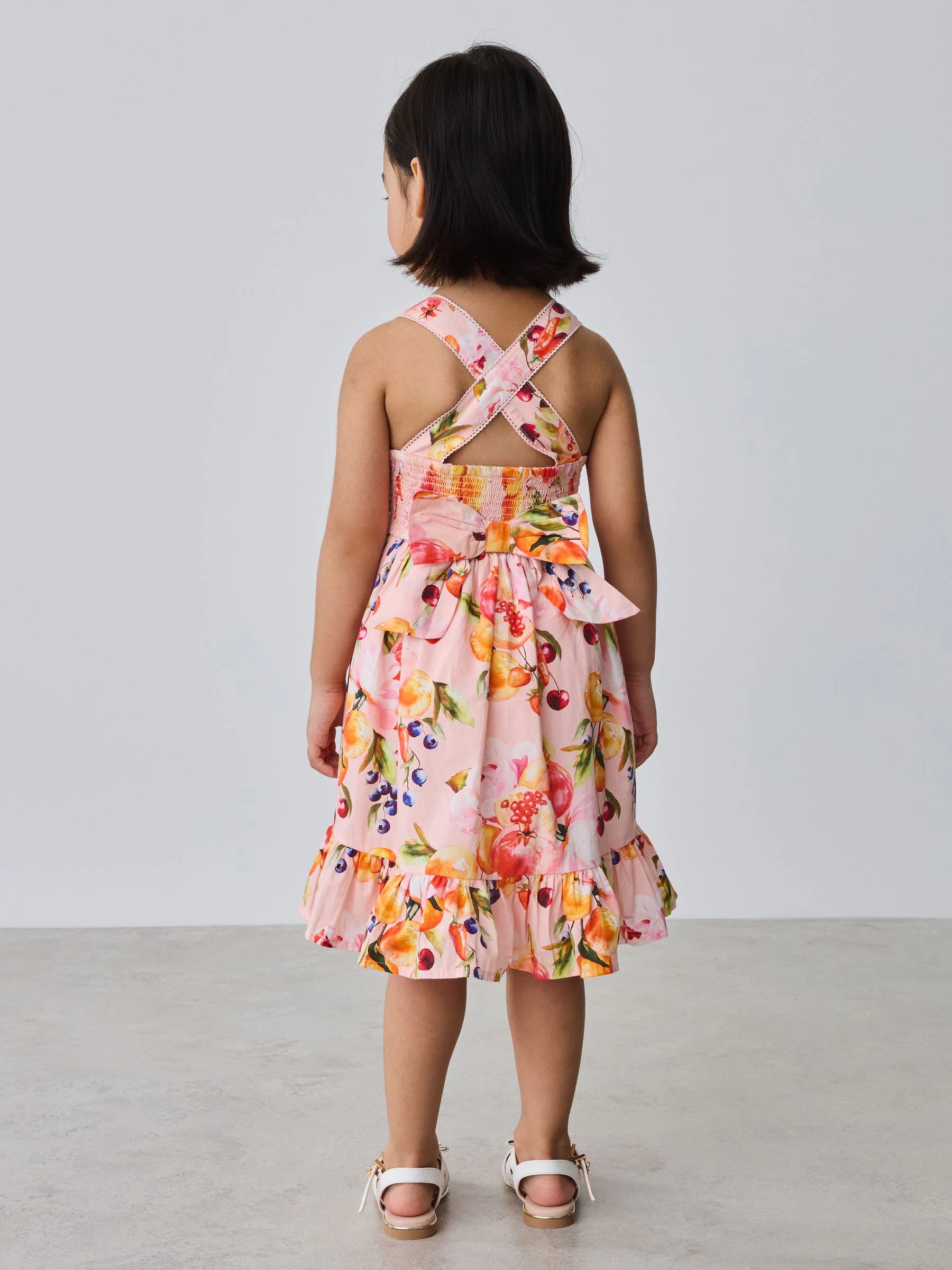 Baker by Ted Baker Fruit Print Cross-Back Tiered Multi Dress