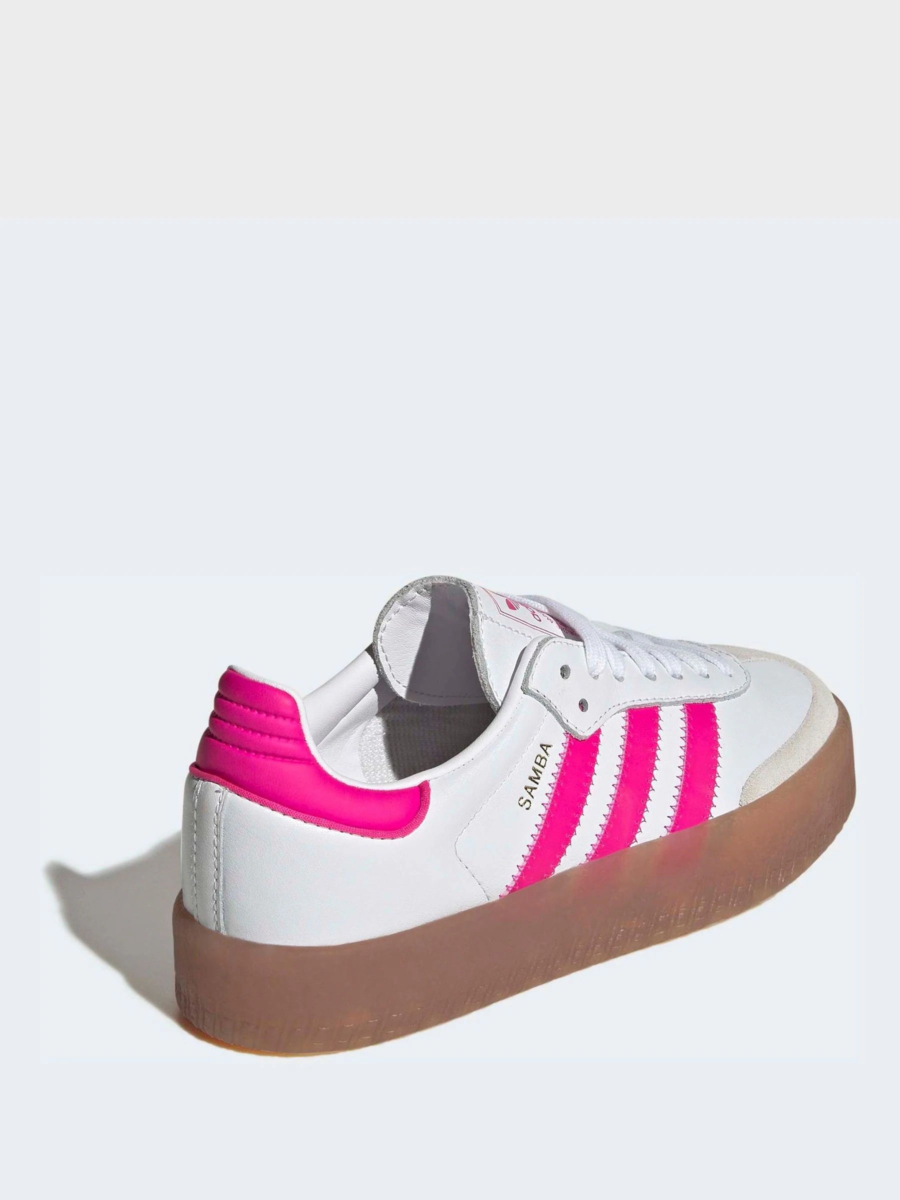 adidas Originals White/Pink Sambae Junior Trainers