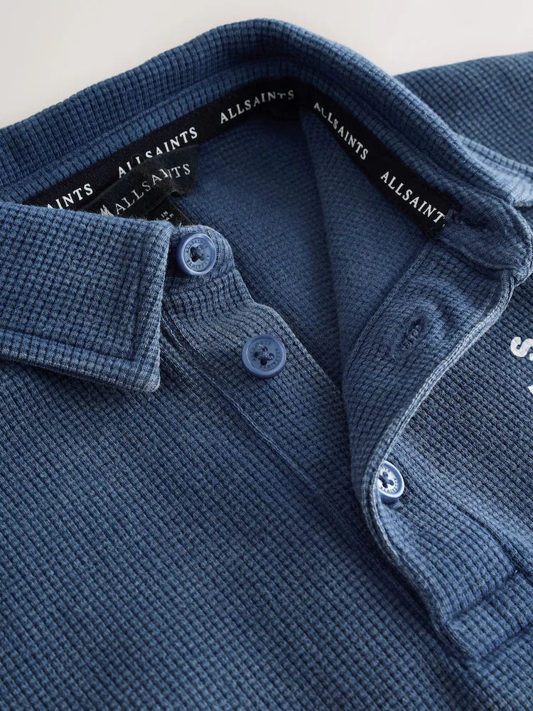 smALLSAINTS Blue Tierra Waffle Polo Shirt and Shorts Set