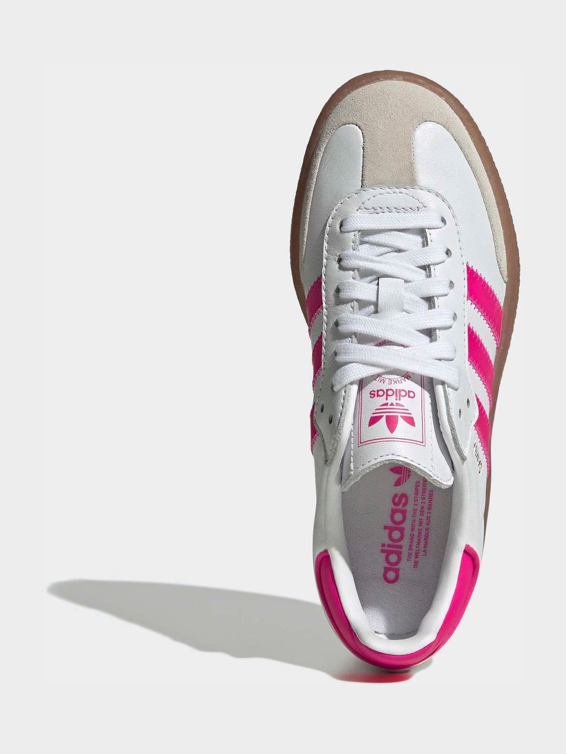 adidas Originals White/Pink Sambae Junior Trainers