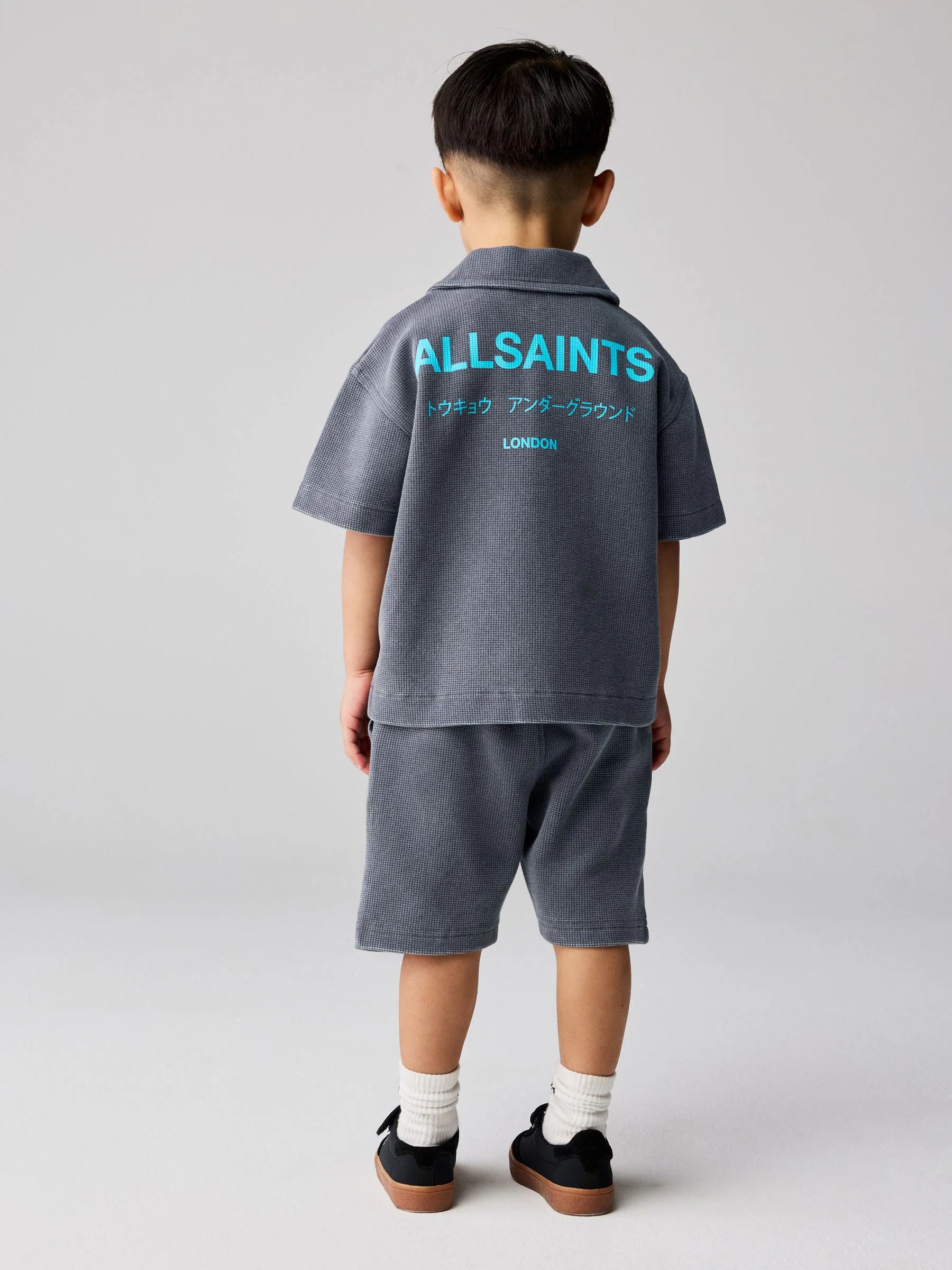 smALLSAINTS Washed Black Underground Waffle Shirt and Short Younger Set