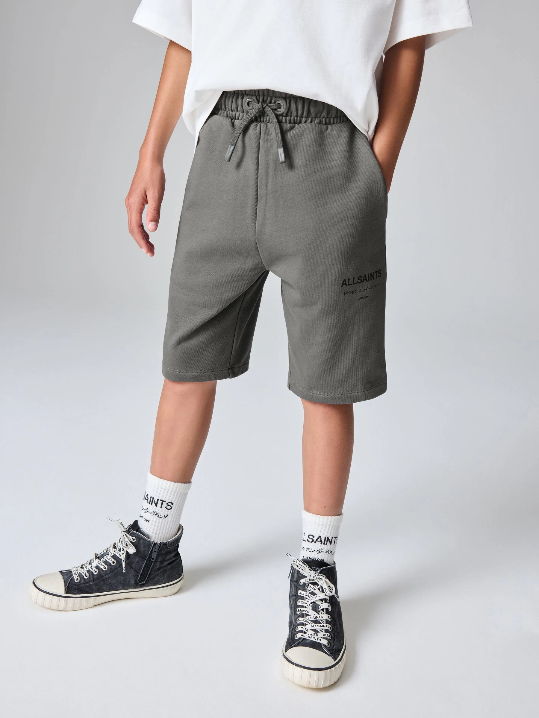 smALLSAINTS Charcoal Grey Underground Sweat Shorts