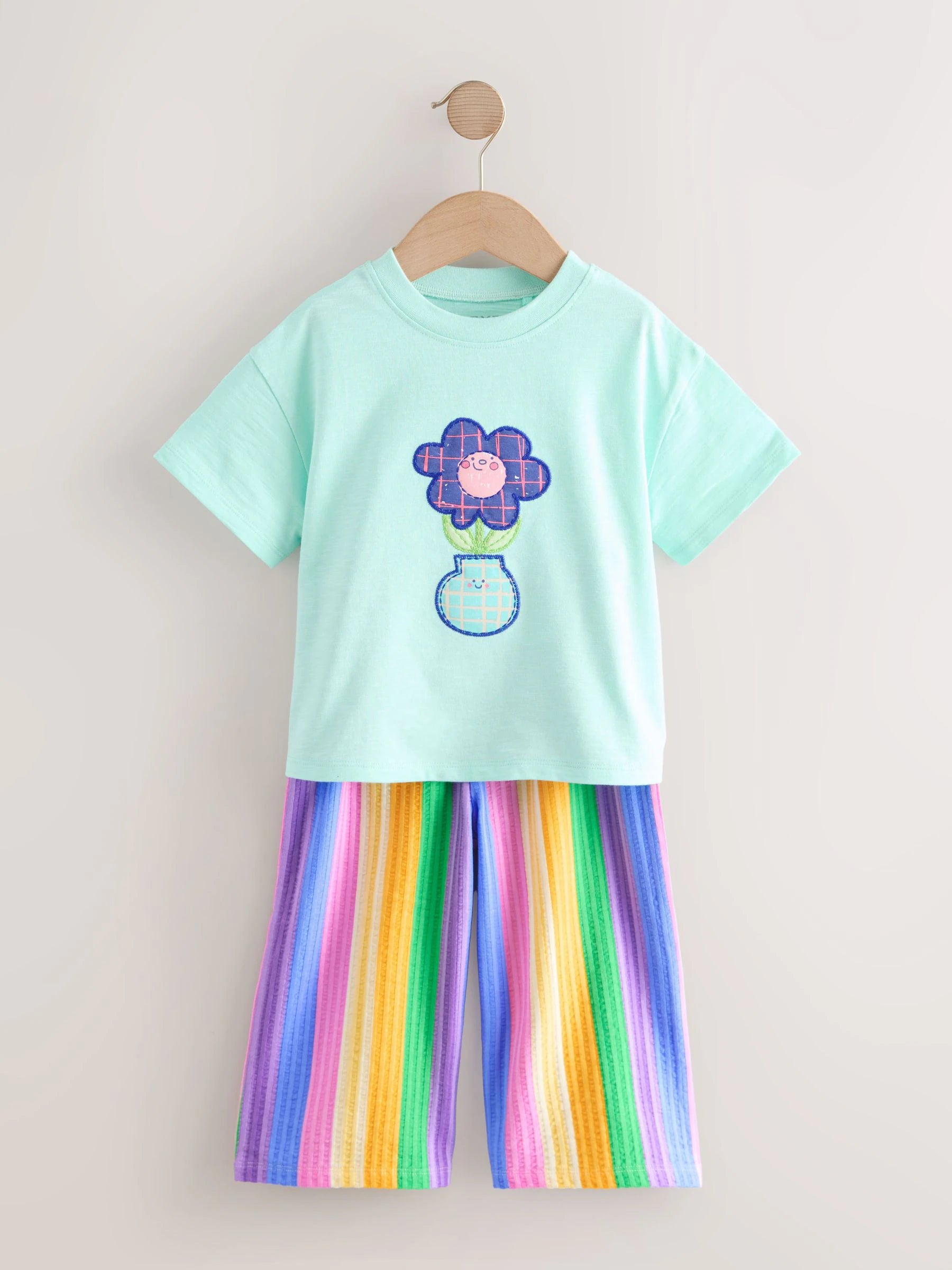 Pink Rainbow Top & Trousers Set 2 Pack (3mths-7yrs)
