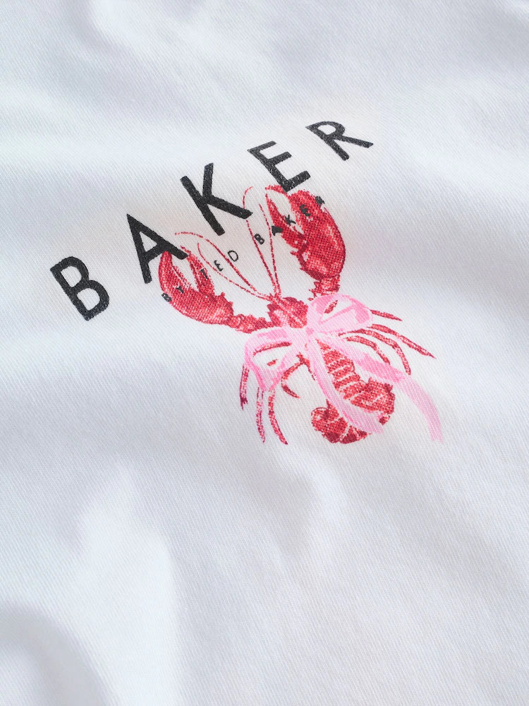 Baker by Ted Baker 2 Piece Oversized Lobster Graphic Tee & Stripe Short Set