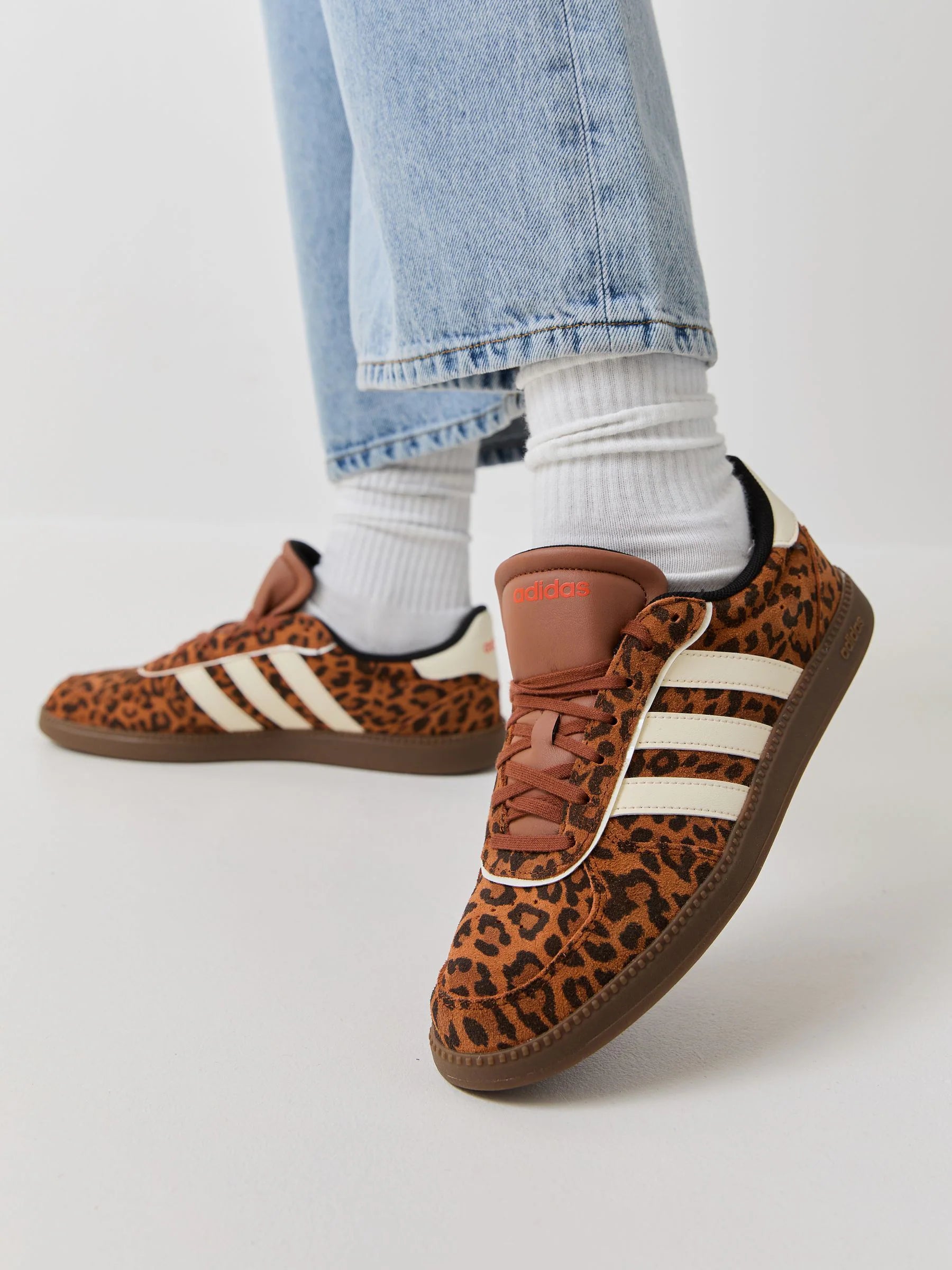 adidas Leopard Print/White Breaknet Sleek Trainers