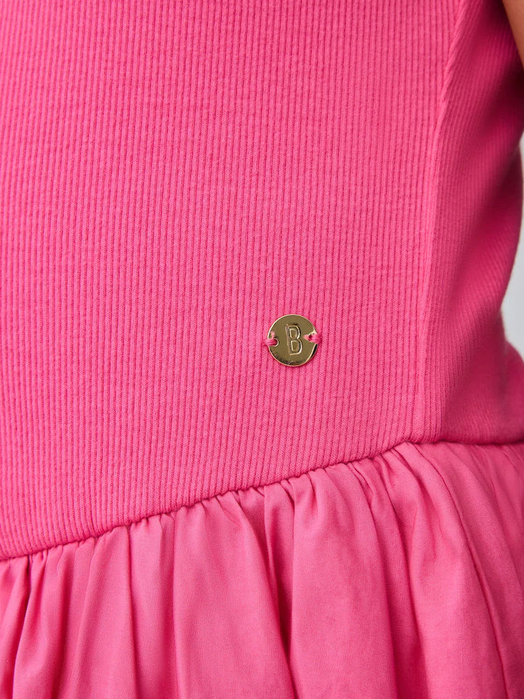 Baker by Ted Baker Pink Waisted Double Layer Skirted Dress