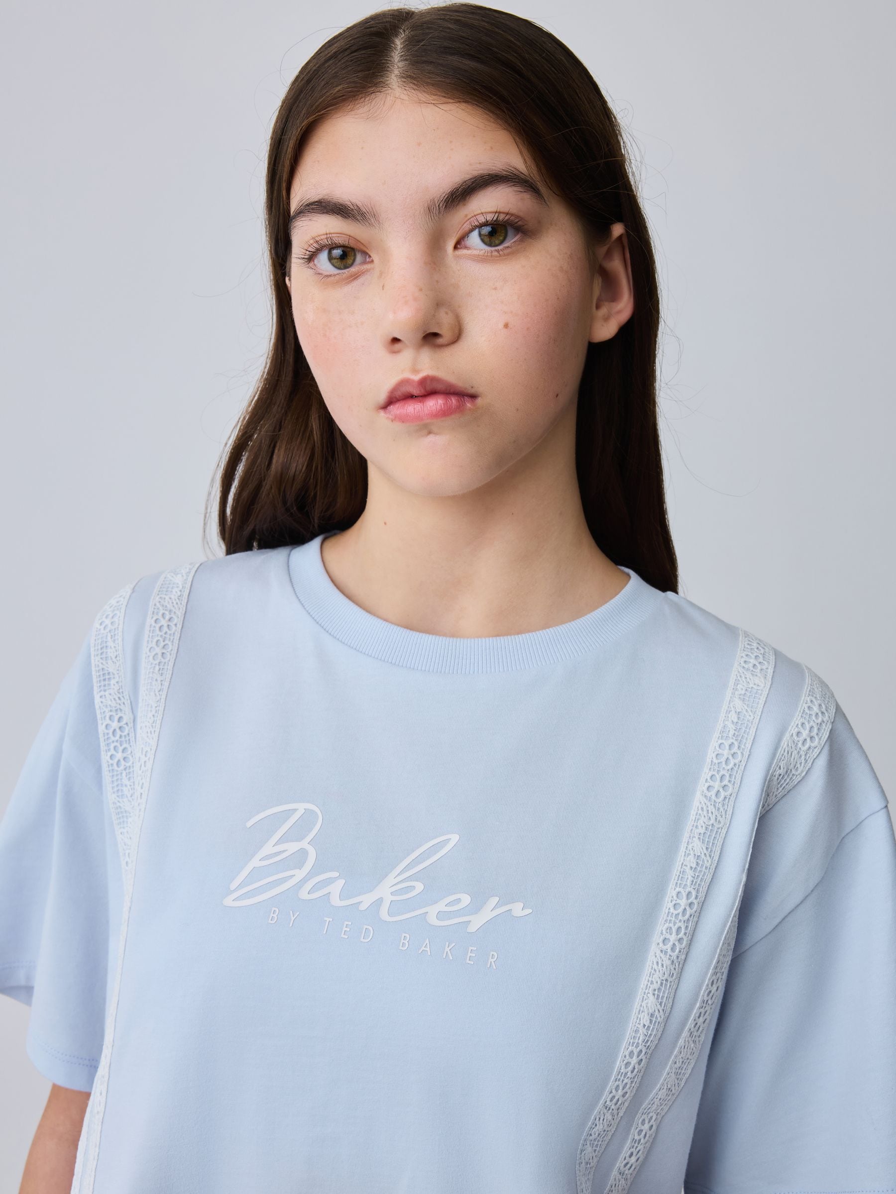 Baker by Ted Baker 2 Piece Lace Trim T-Shirt & Shorts Set