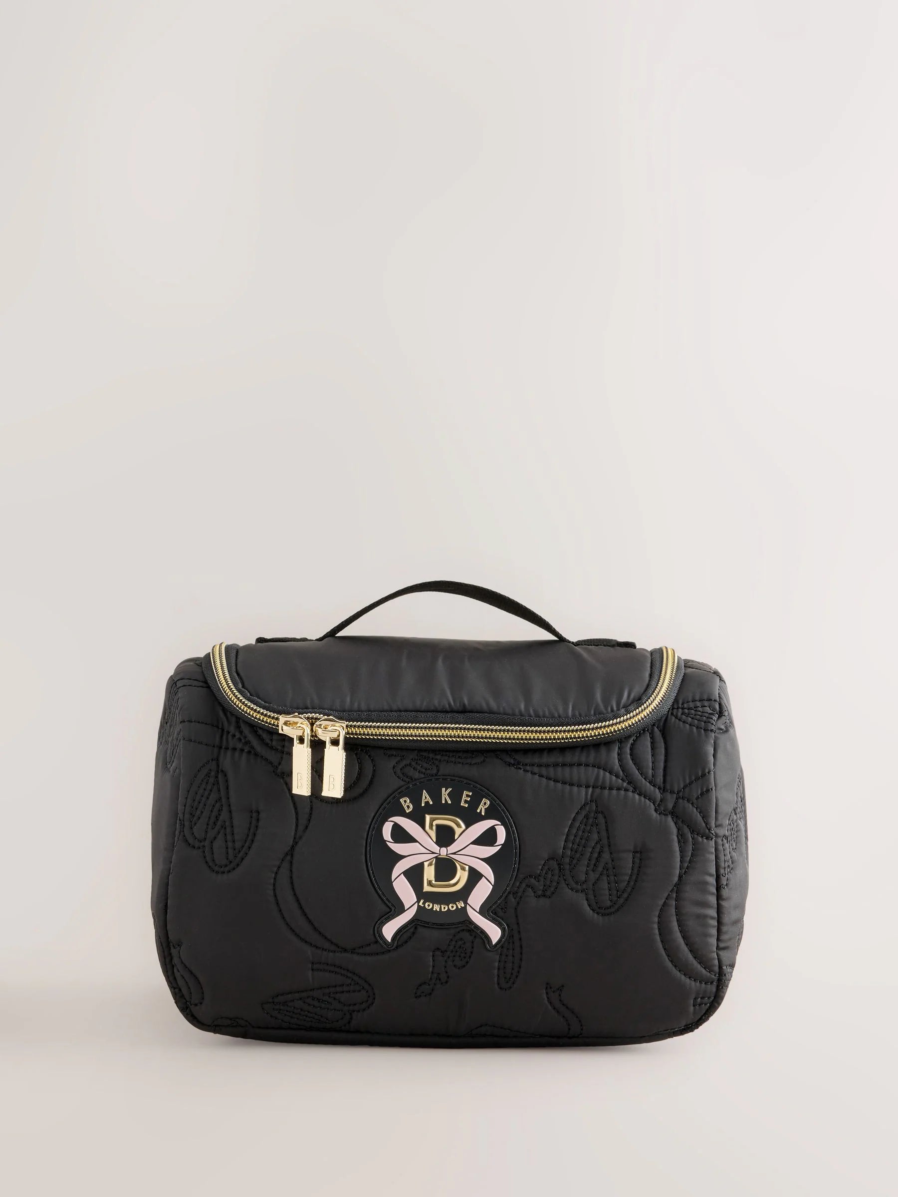 Baker by Ted Baker Black Back to School Childrens Quilted Bow Lunch Bag