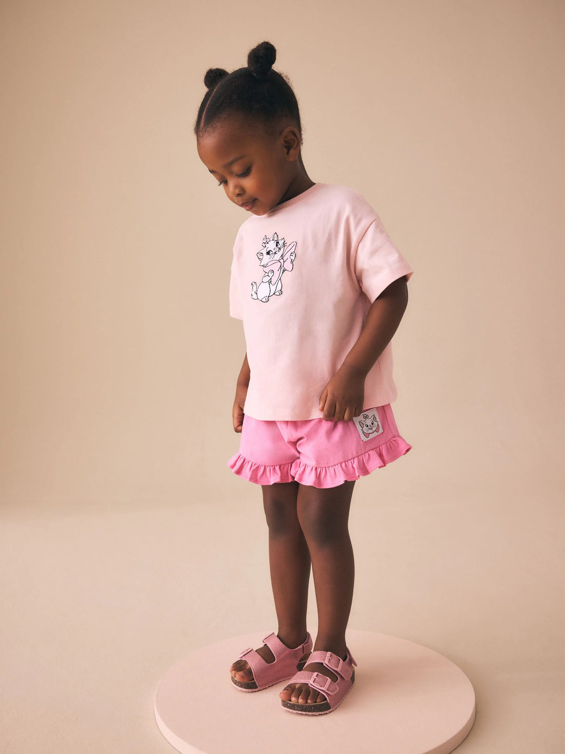 Pink Disney Marie Shorts Set (3mths-7yrs)