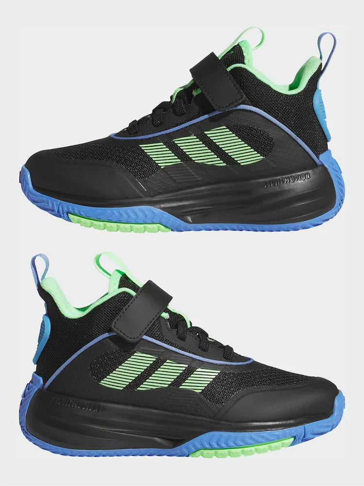 adidas Black/Green Ownthegame 3.0 Kids Trainers