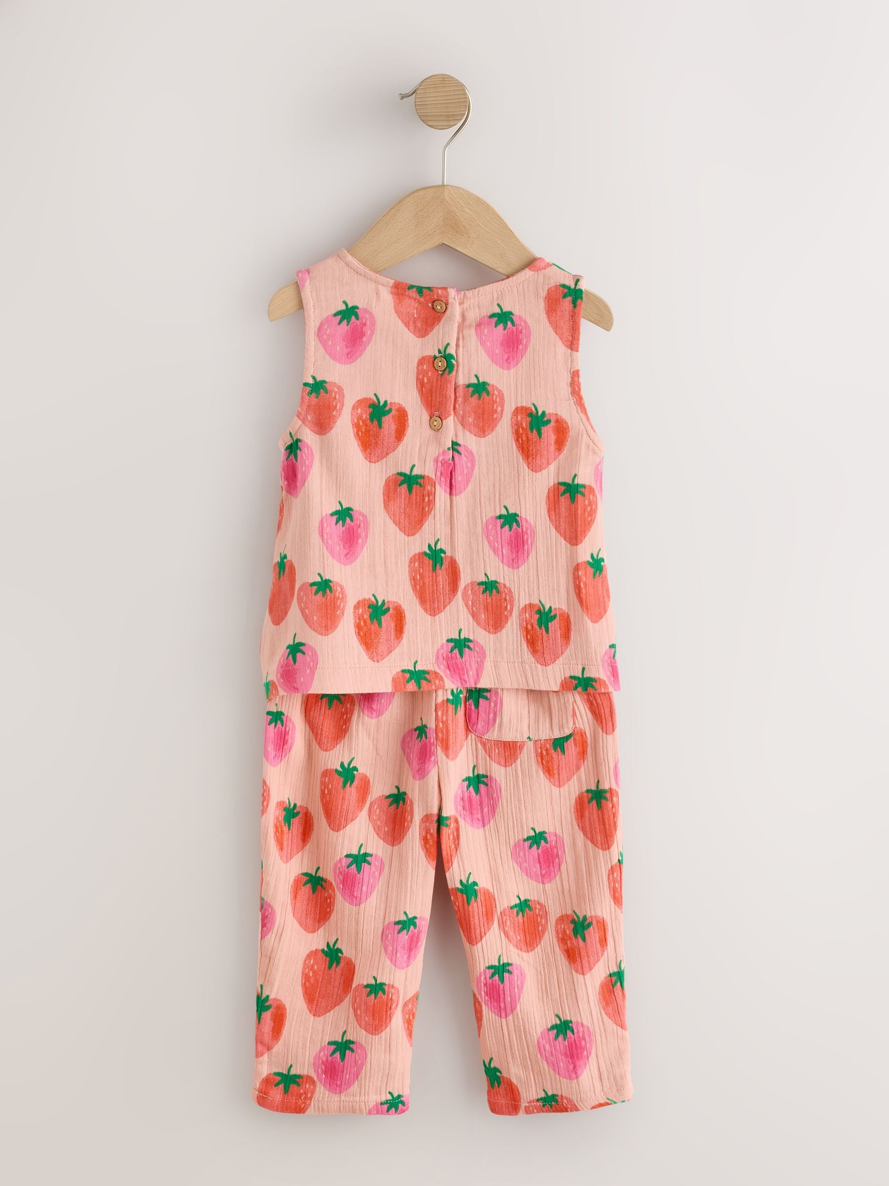 Pink Strawberry Print Top & Trousers Set (3mths-7yrs)