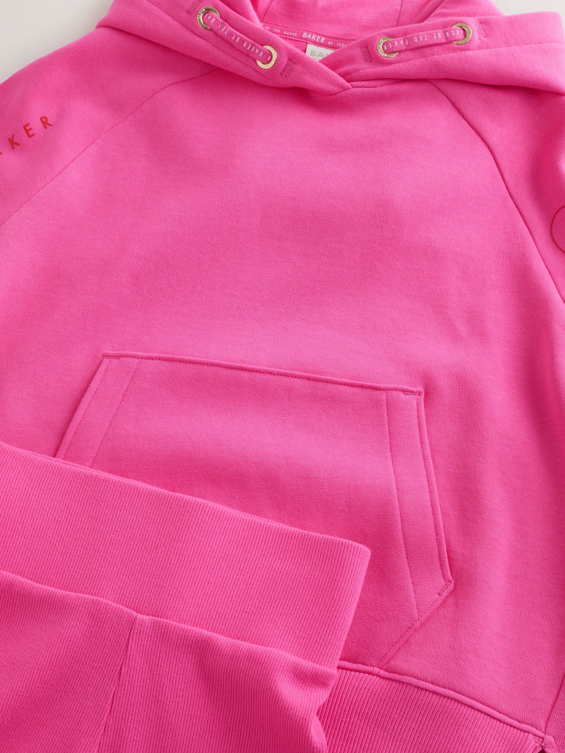 Baker by Ted Baker 2 Piece Oversized Script Pink Hoodie & Cycle Shorts Set