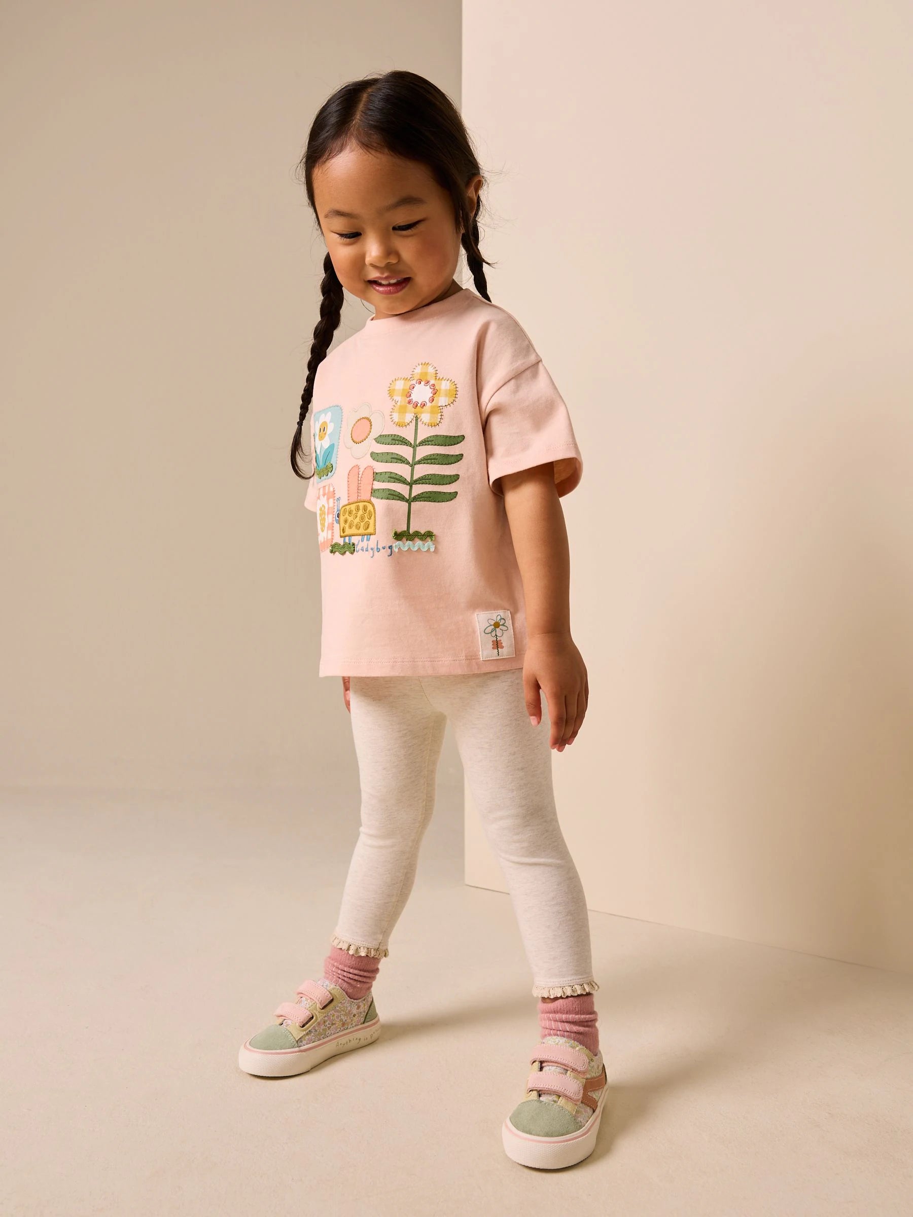 Pink Flowers Short Sleeve T-Shirt (3mths-7yrs)