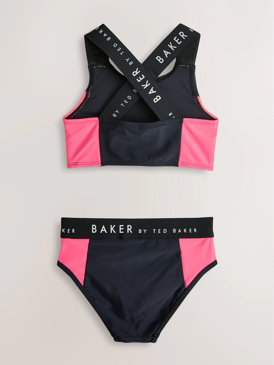 Baker by Ted Baker 2 Piece Colour Block Black Bikini Set