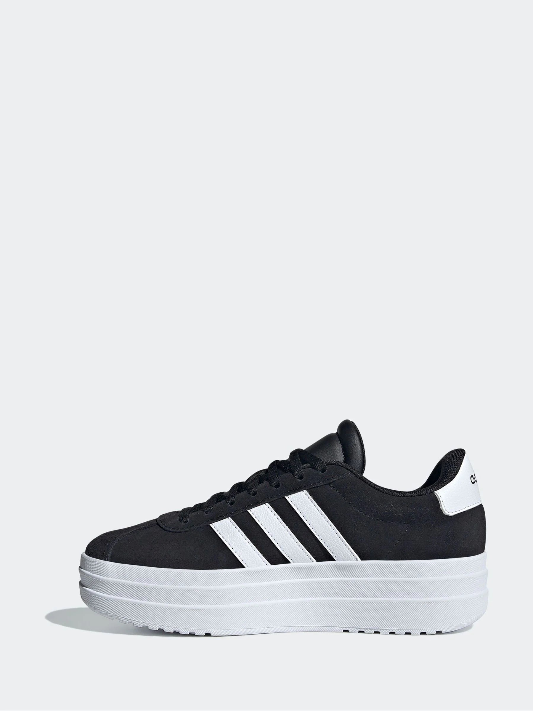 adidas Black/White VL Court Bold Lace Junior Trainers