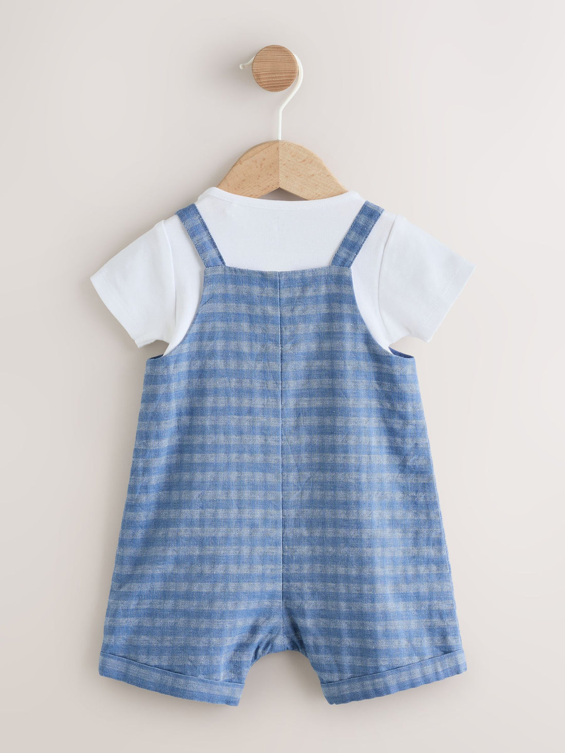 Blue Check Woven Dungaree and Bodysuit Set (0mths-2yrs)
