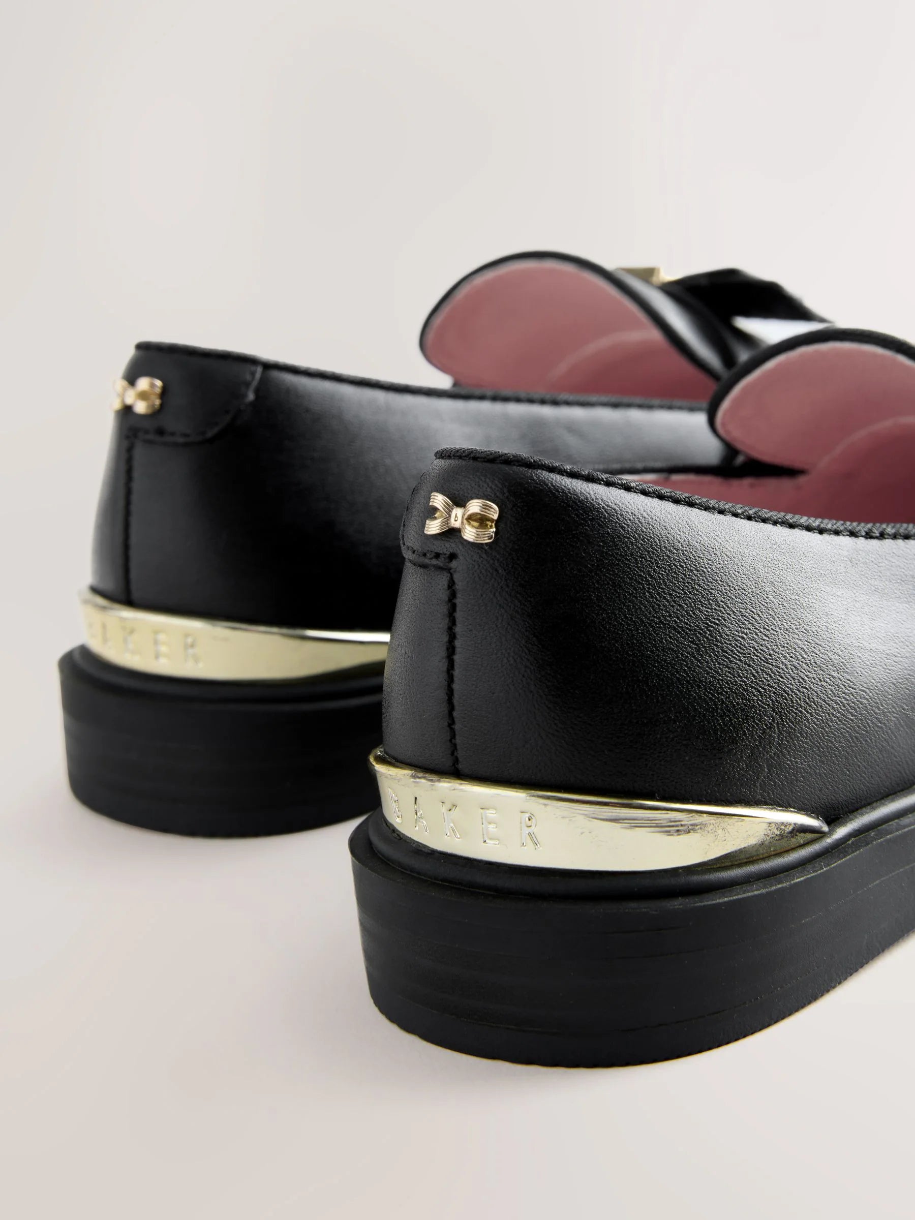 Baker by Ted Baker Back to School Slim Bow Black Loafers