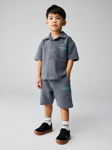smALLSAINTS Washed Black Underground Waffle Shirt and Short Younger Set