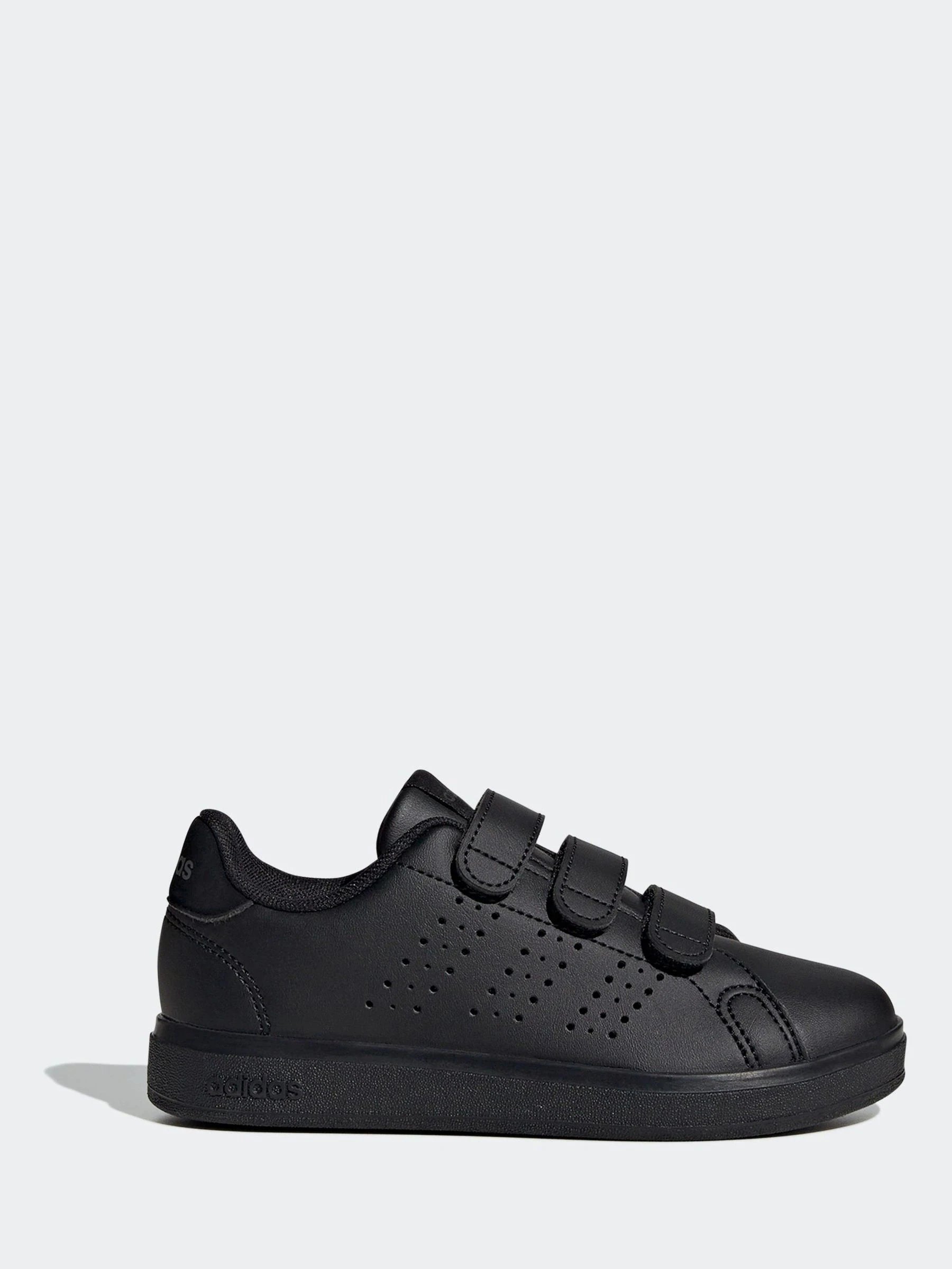 adidas Black Advantage Base 2.0 Hook and Loop Kids Trainers