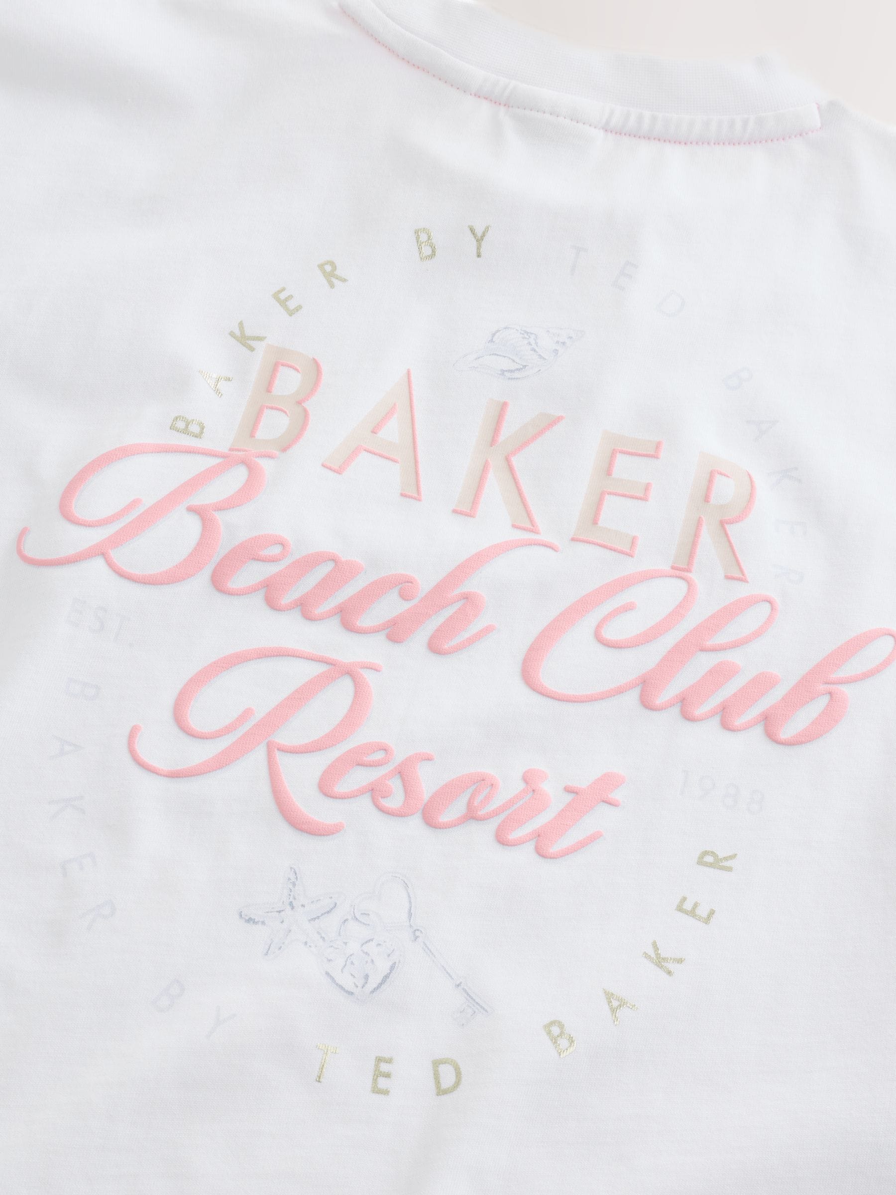 Baker by Ted Baker 2 Piece Oversized Back Graphic T-Shirt & Frill Short Set
