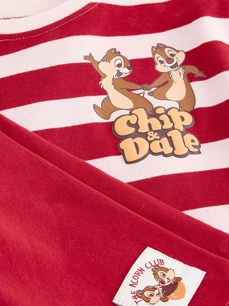 Red Pink Stripe Disney Chip and Dale Shorts Set (3mths-7yrs)