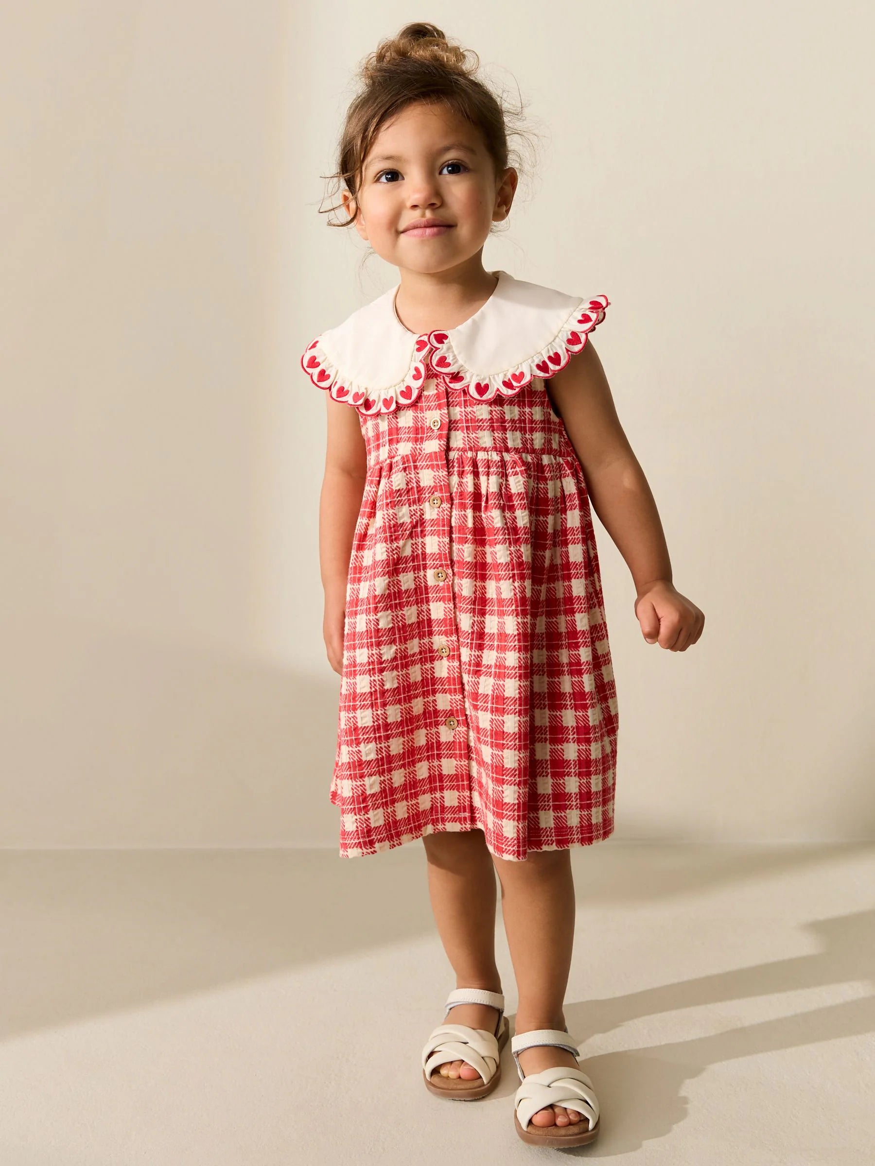 Red Check Collared Summer Dress (3mths-7yrs)