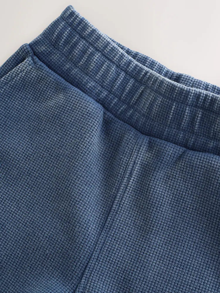 smALLSAINTS Blue Tierra Waffle Polo Shirt and Shorts Set