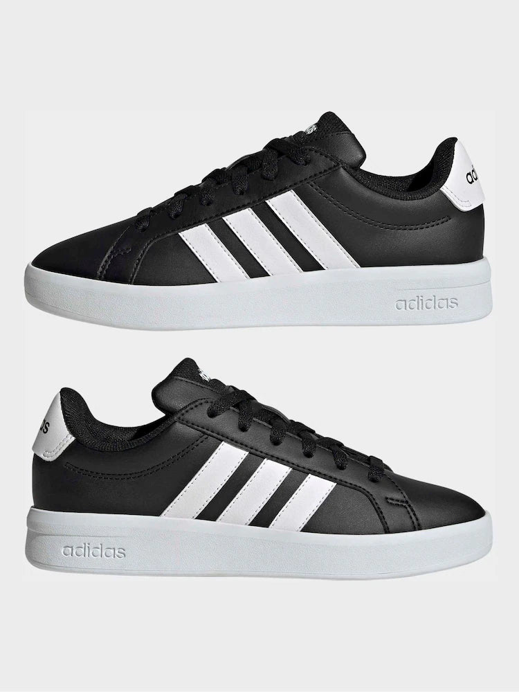 adidas Black/White Grand Court 3.0 Junior Trainers
