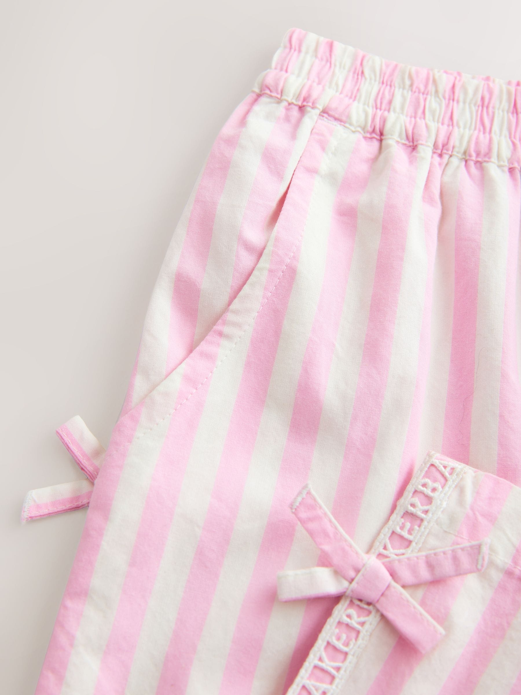Baker by Ted Baker 2 Piece Pink Ribbed T-Shirt & Pinstripe Trousers Set