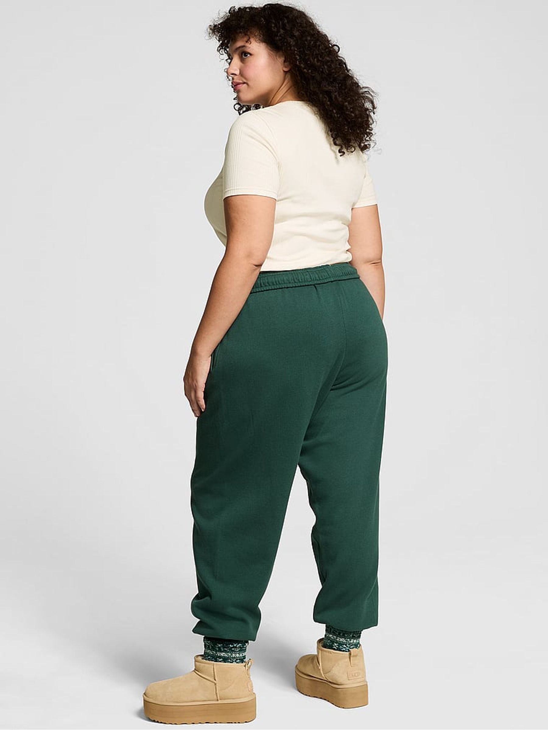 Deep Forest Green Aspen Cuffed Fleece Joggers