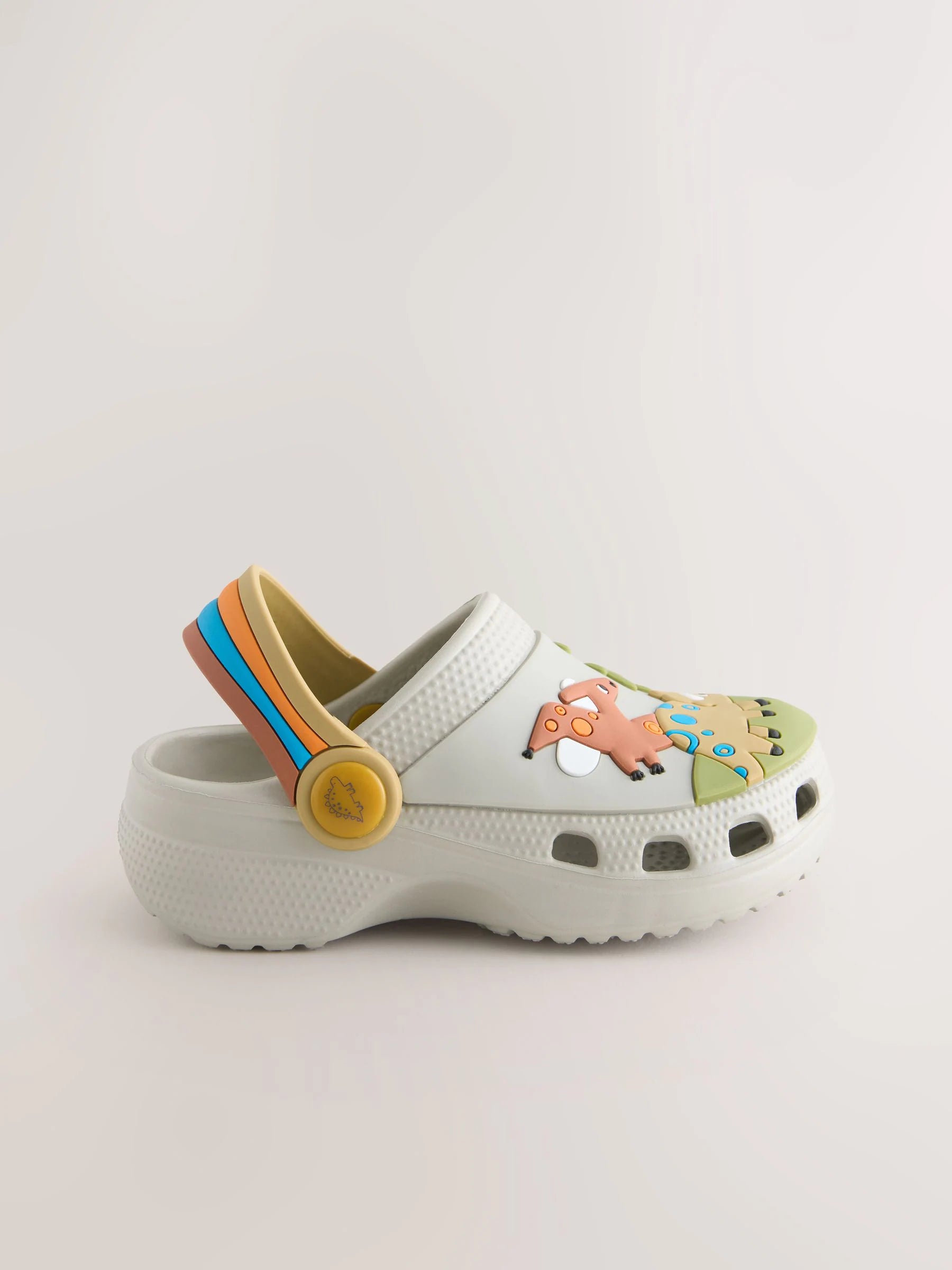 Neutral Dinosaur Print Scene Character Clogs